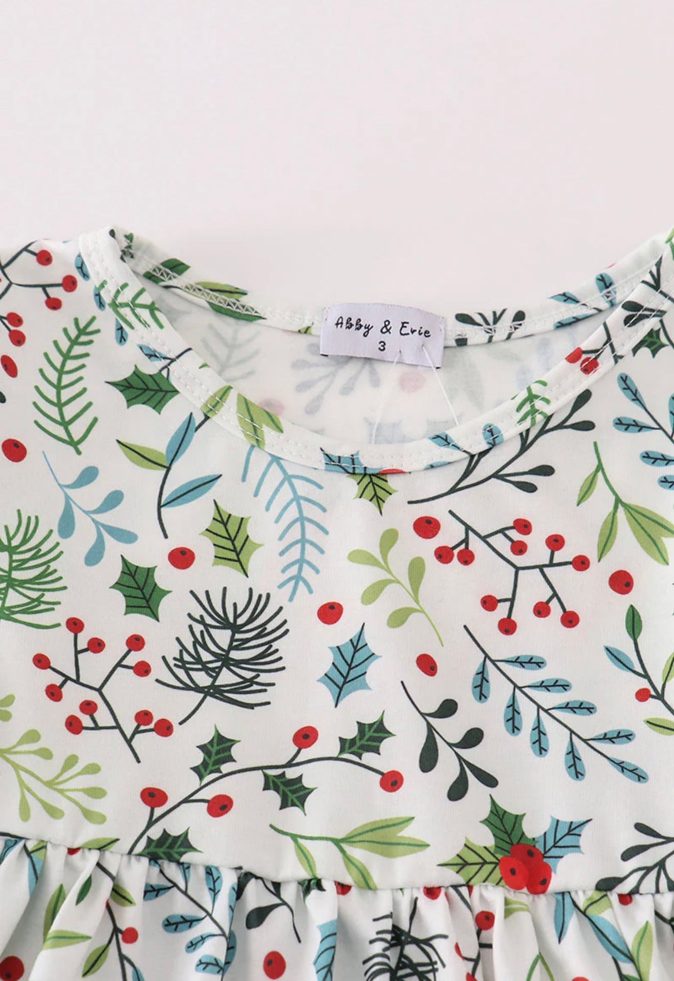 Christmas Print Ruffle Dress