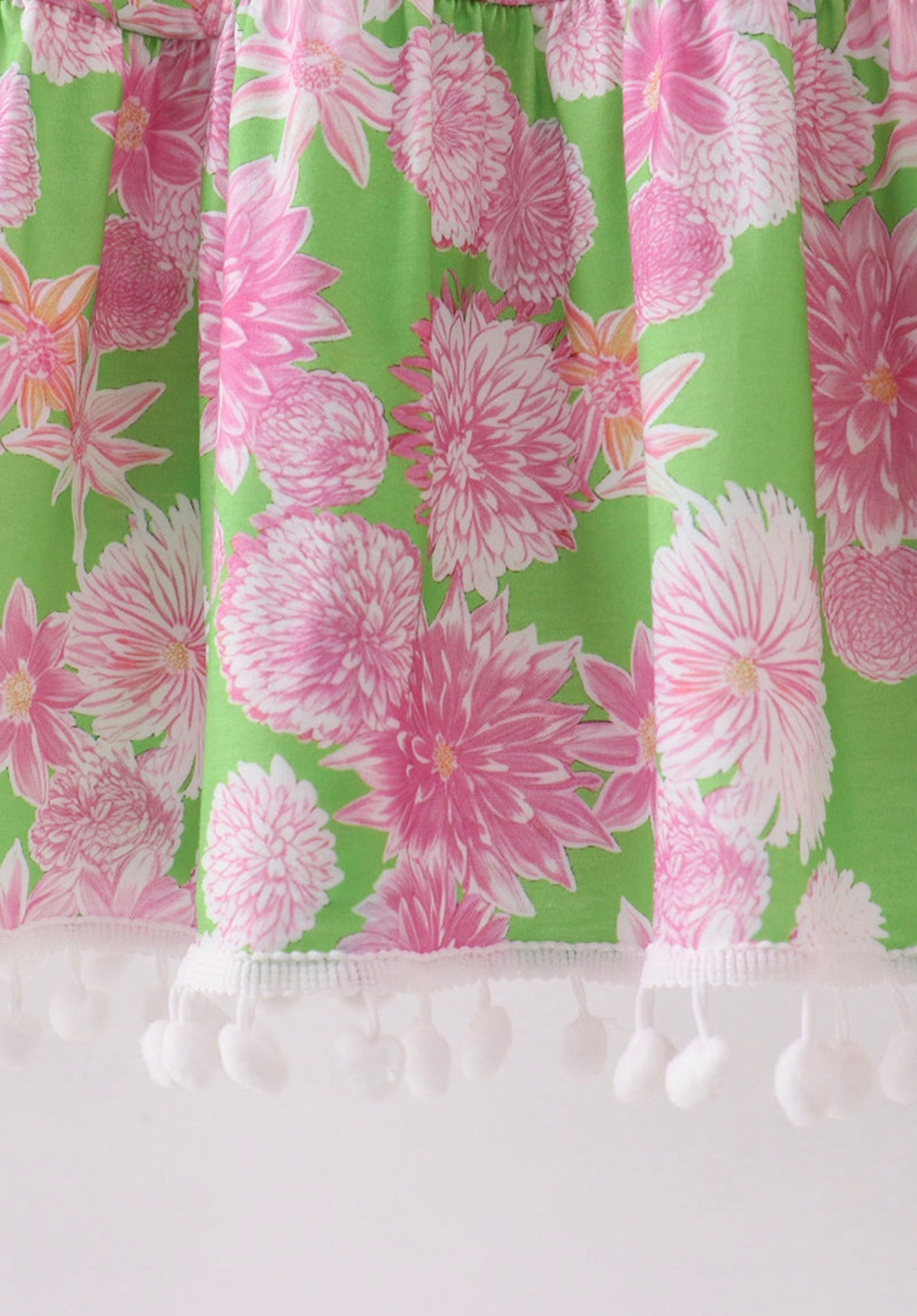 Pink floral ruffle tiered dress