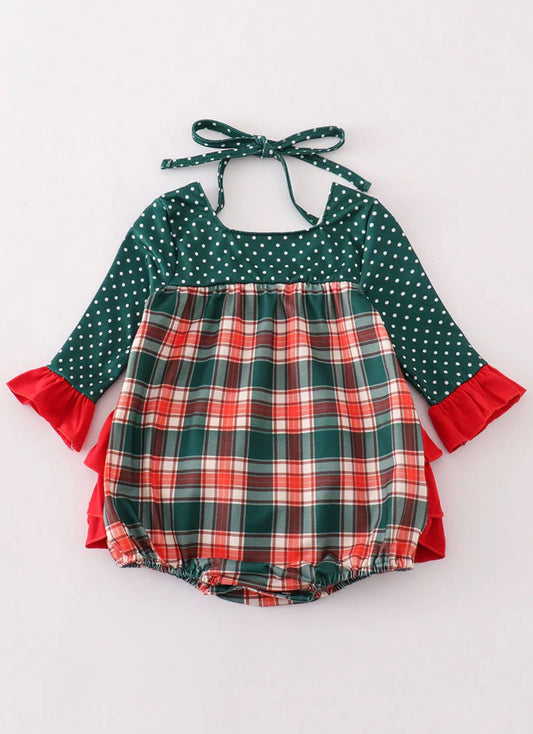 Forest Merry Christmas Plaid Girl Bubble