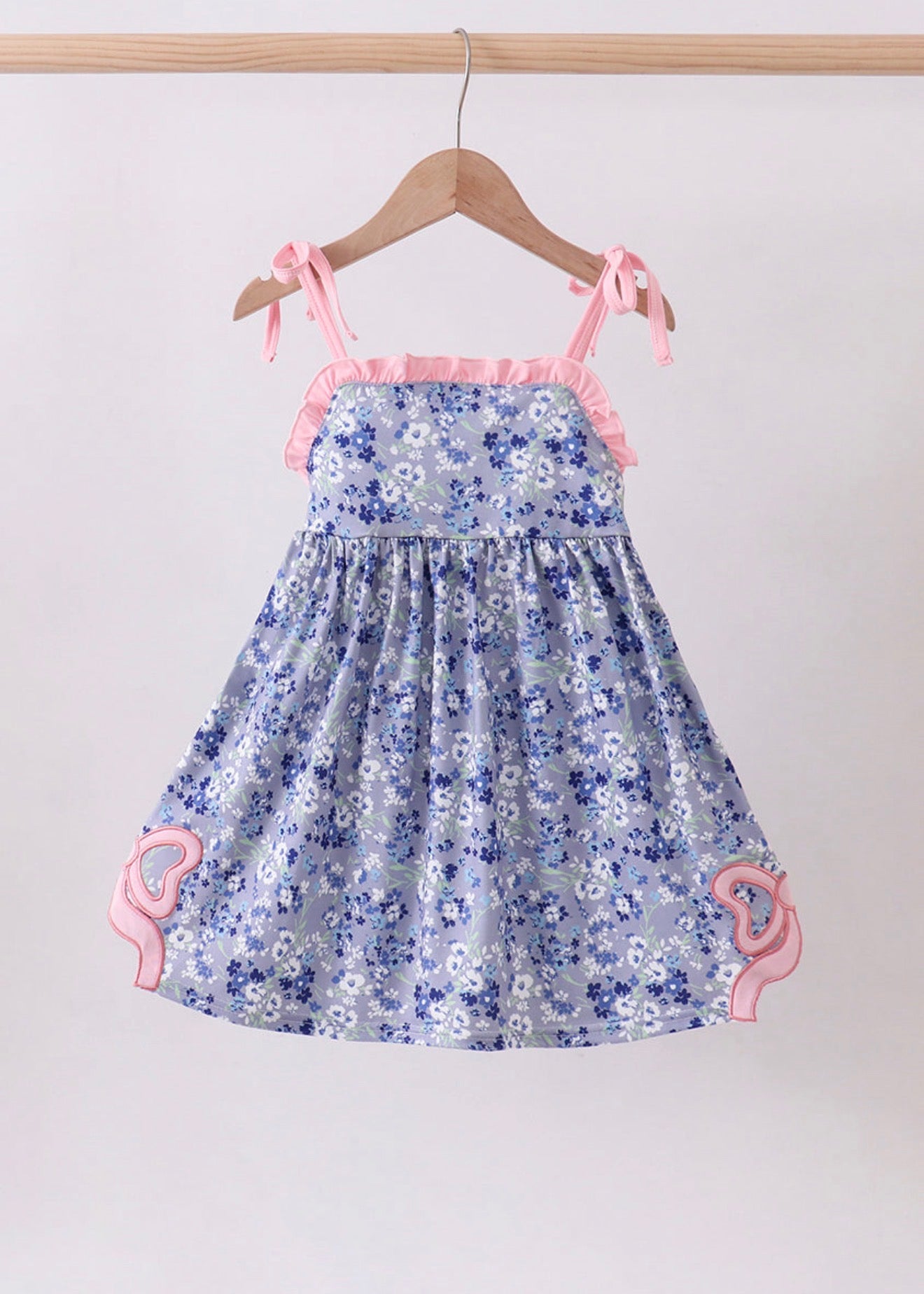 Blue floral bow dress