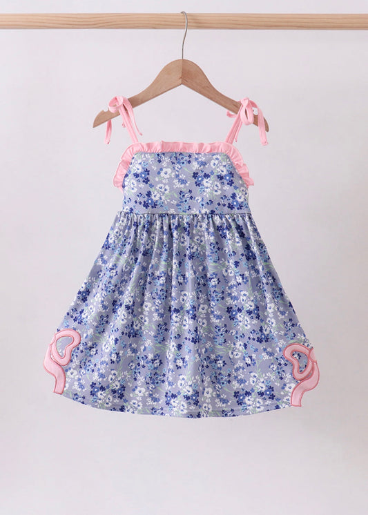 Blue floral bow dress