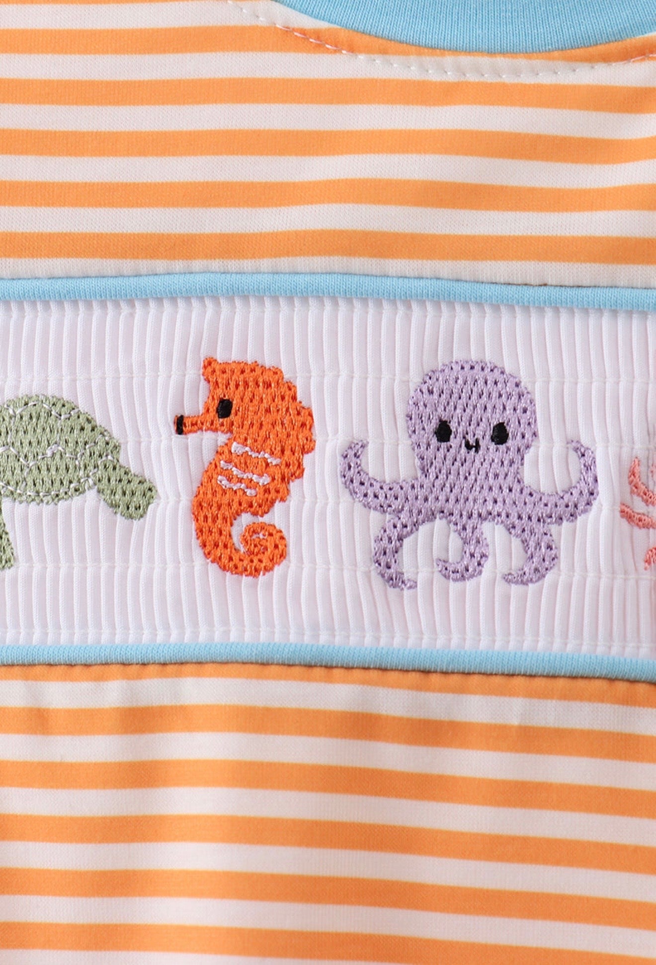 Orange stripe marine embroidery bubble