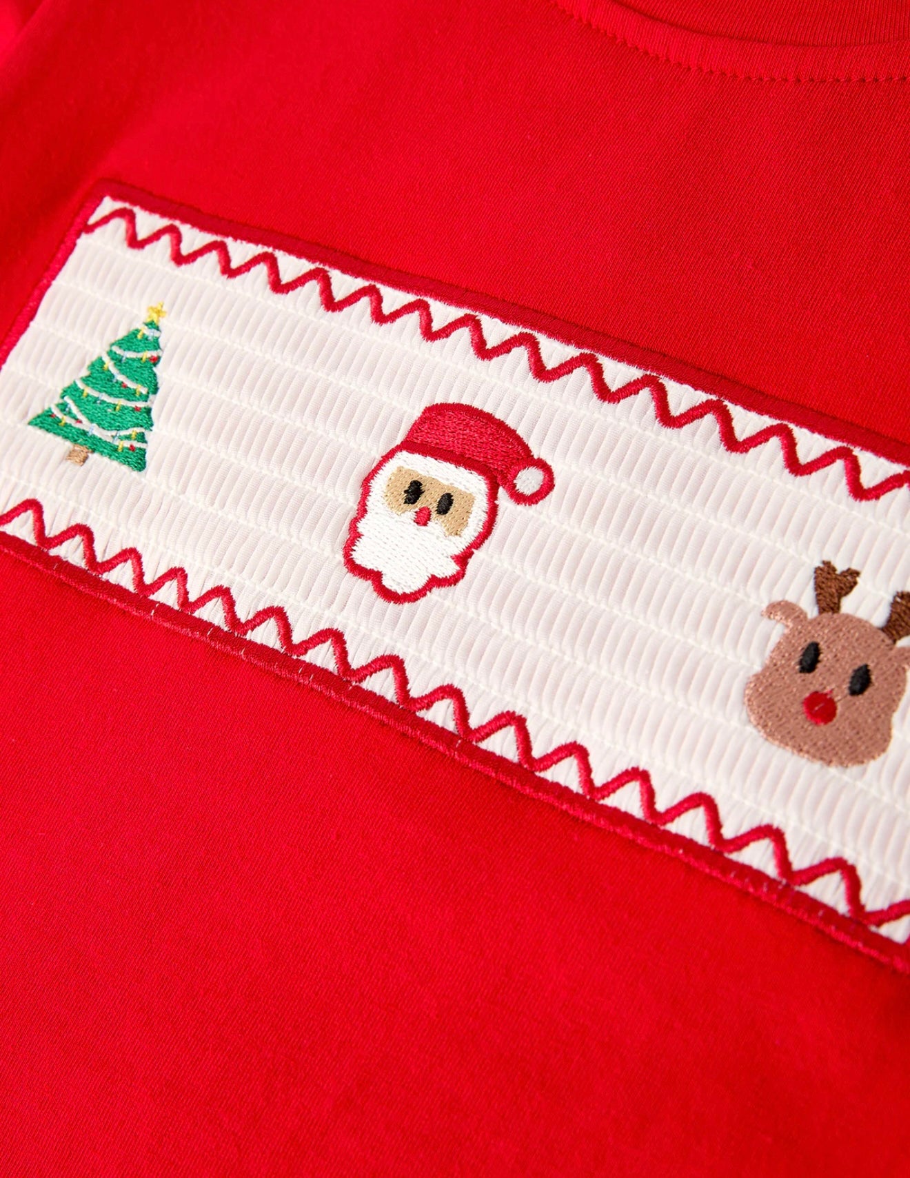 Christmas Plaid Smocking Embroidered Boys Set