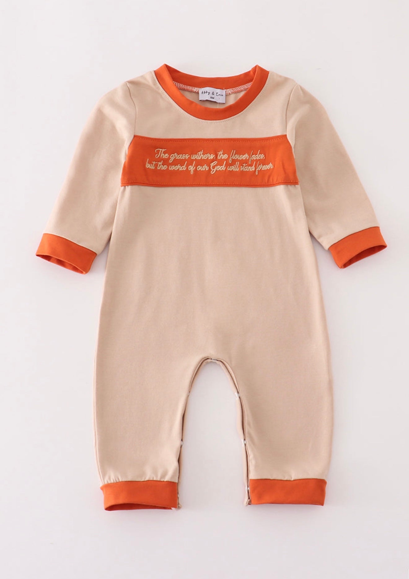 Rust Isaiah embroidery boy romper