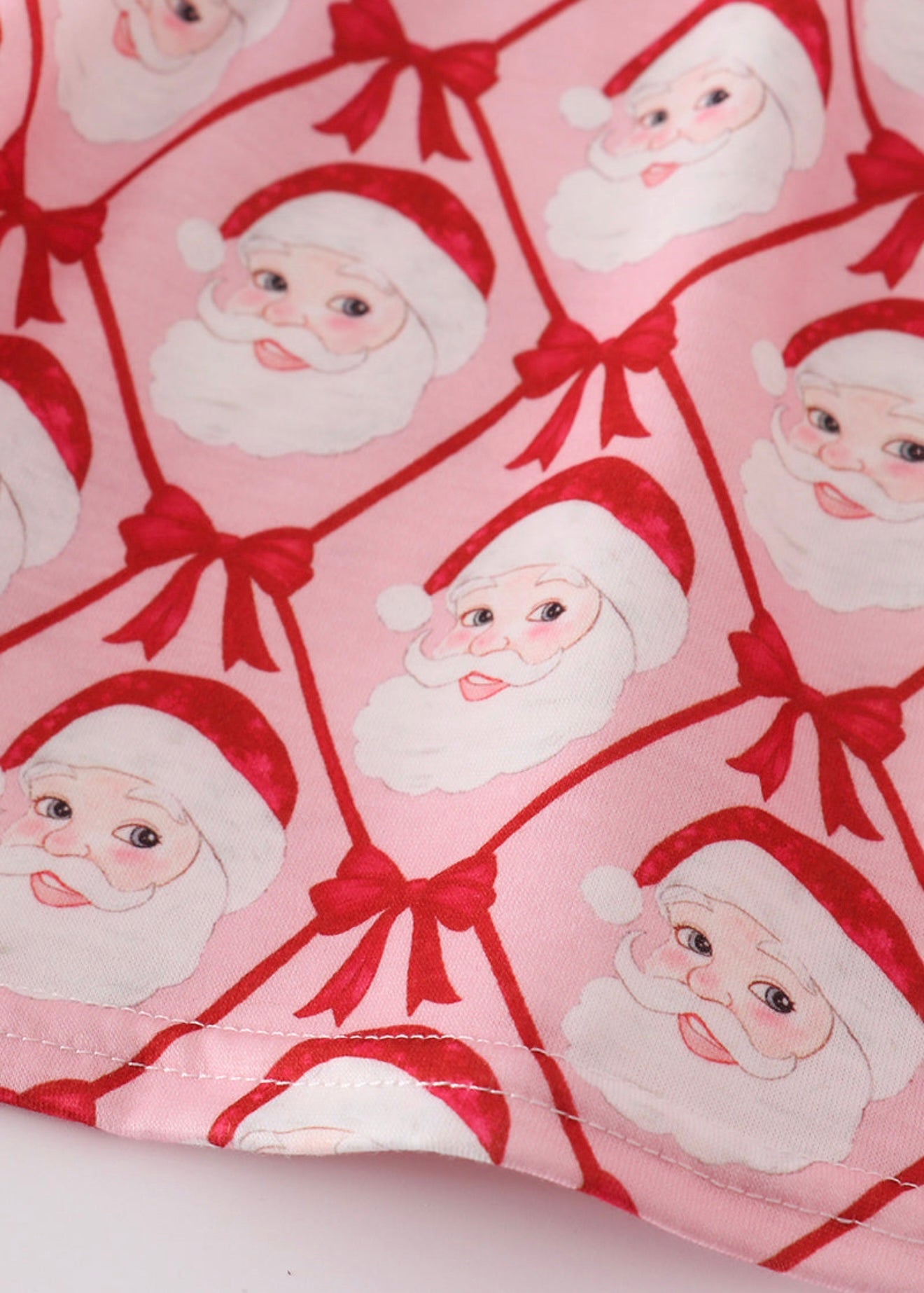 Red Santa Claus Smocked Bloomer Set ￼