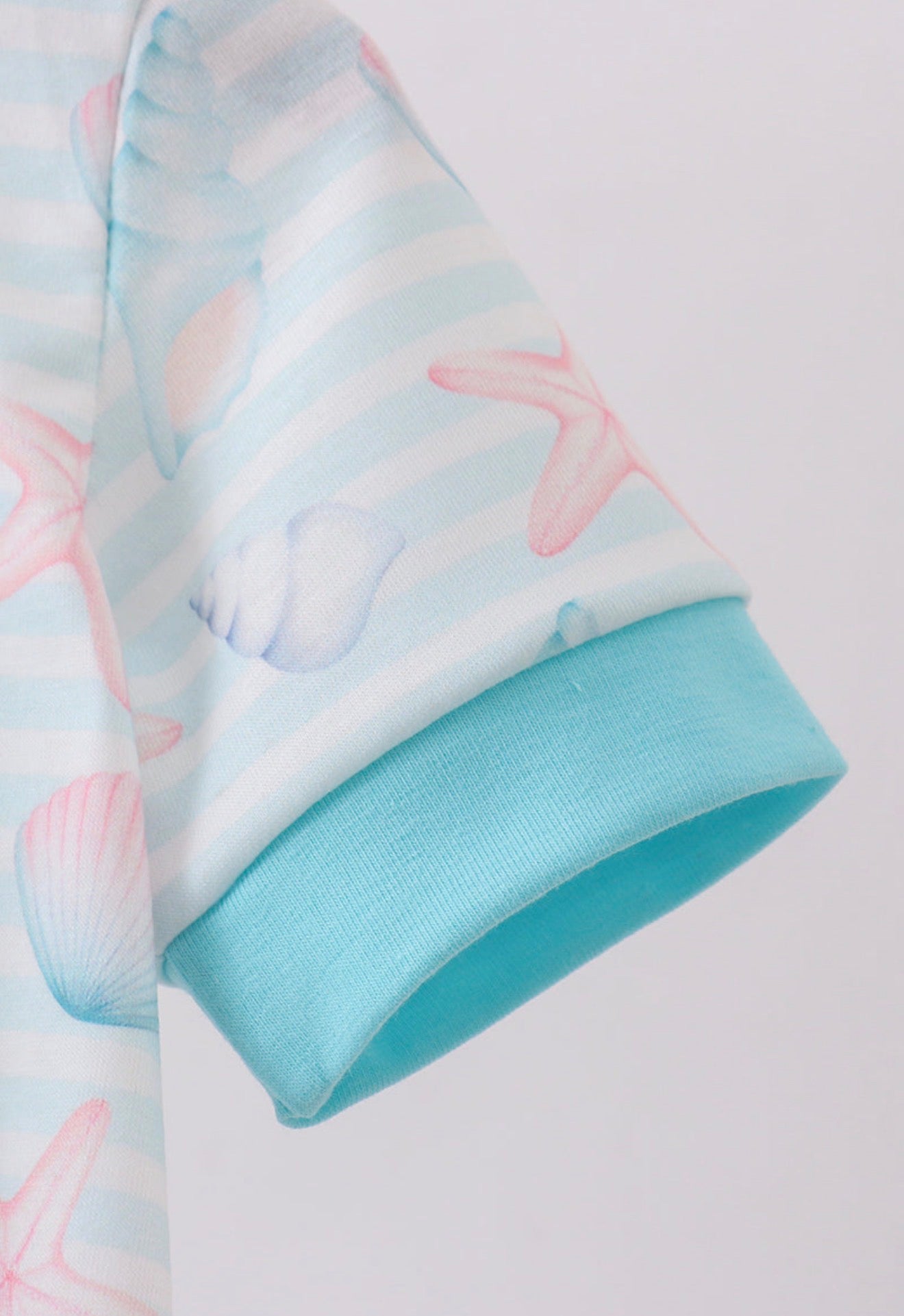 Blue shell starfish embroidery bubble