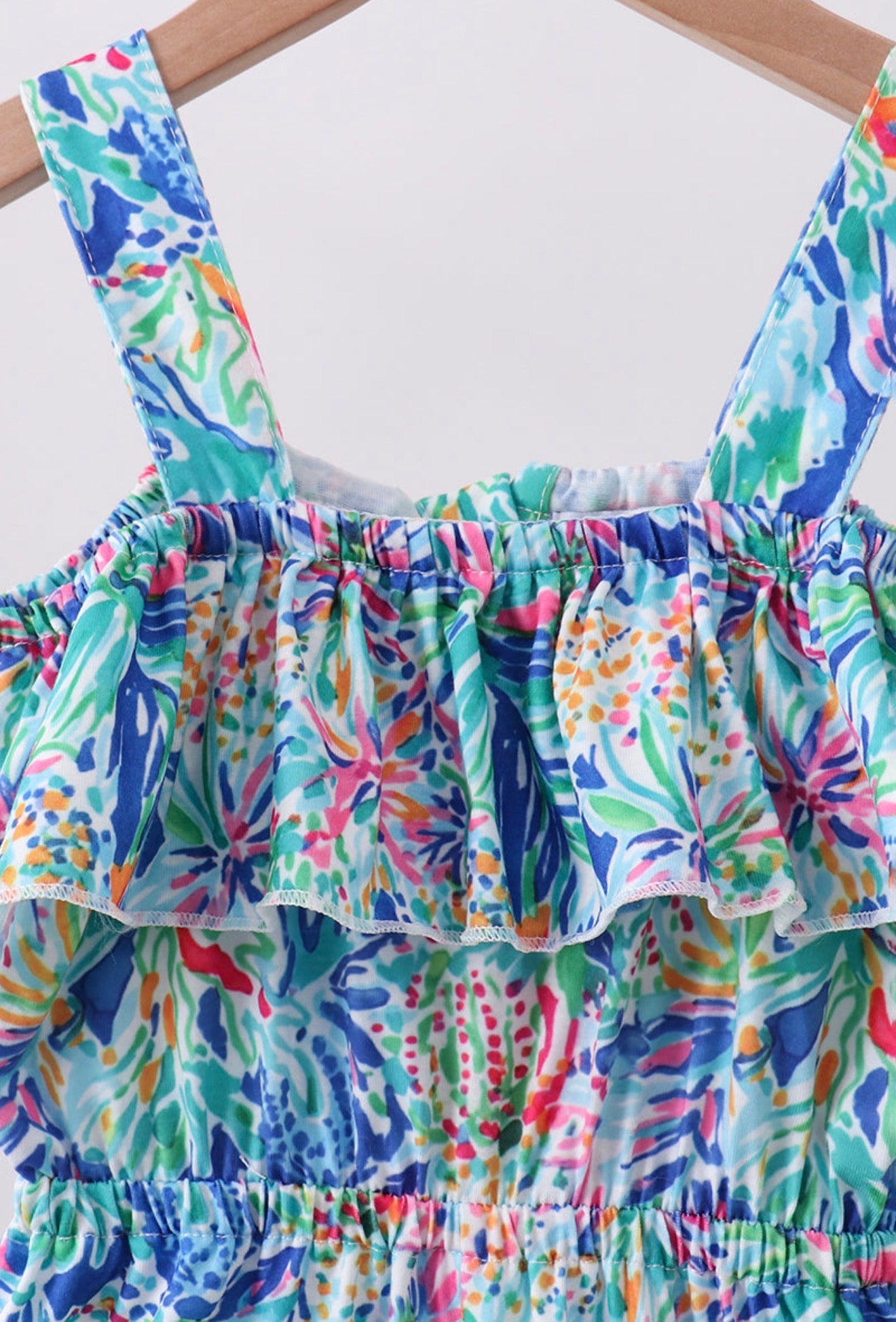 Blue floral print jumpsuit