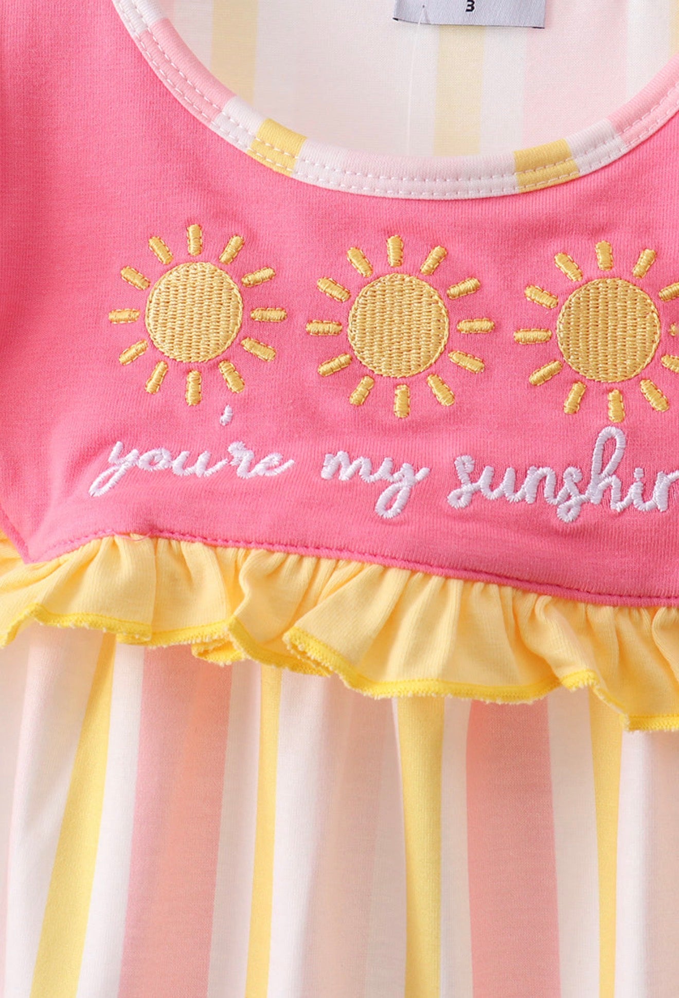 You’re my sunshine embroidery stripe dress