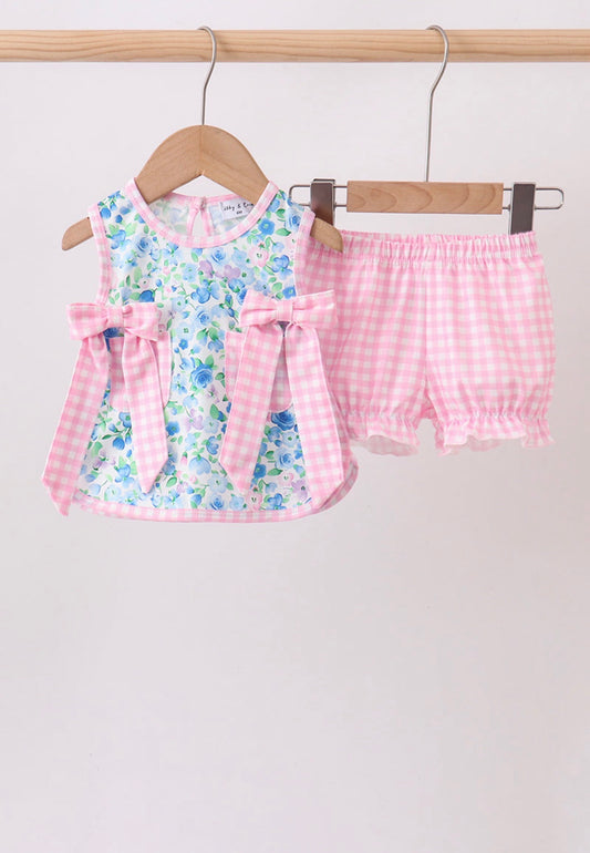Blue floral bloomer set