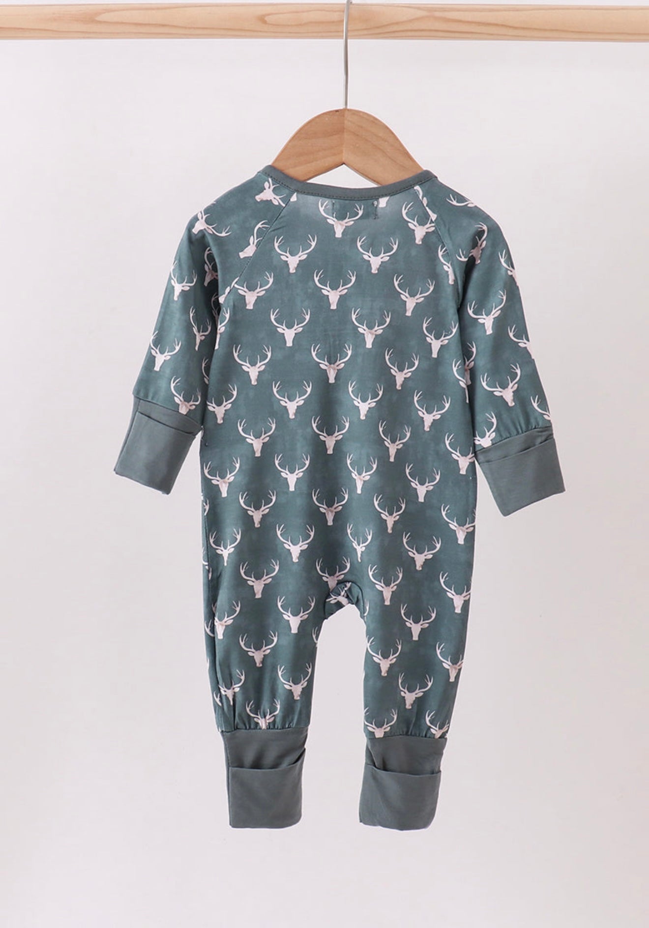 Premium forest deer print bamboo romper