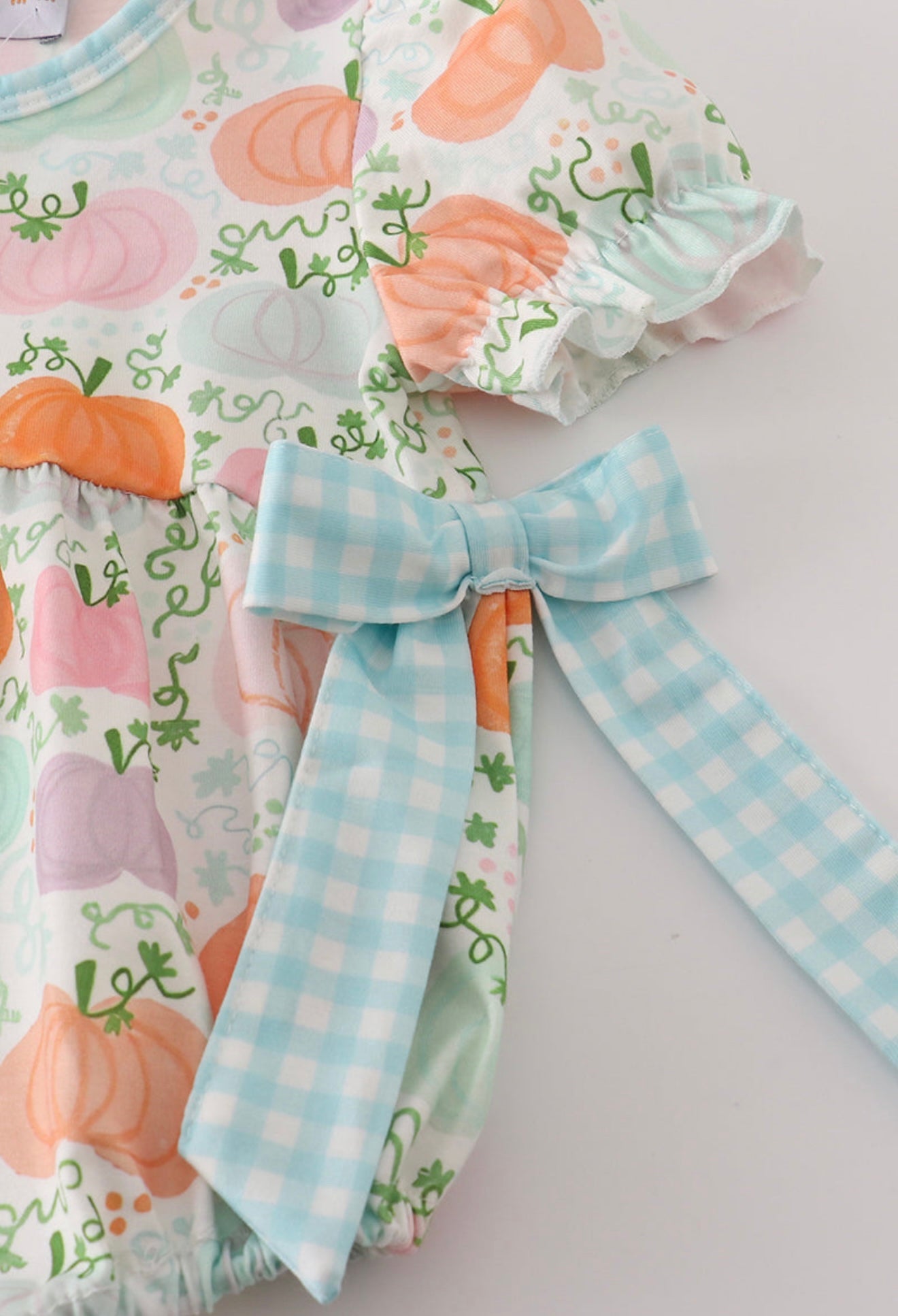 Pumpkin print ruffle girl bubble