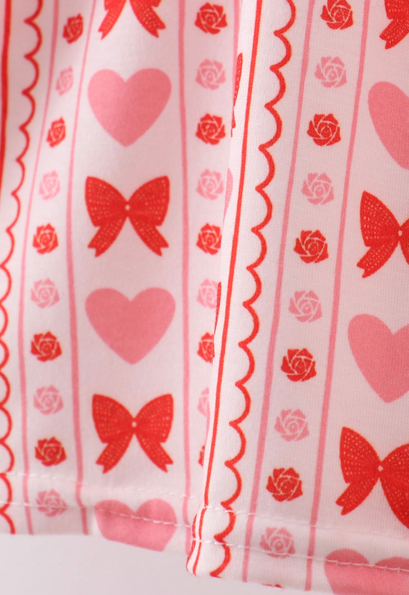 Red heart bow smocked bloomer set