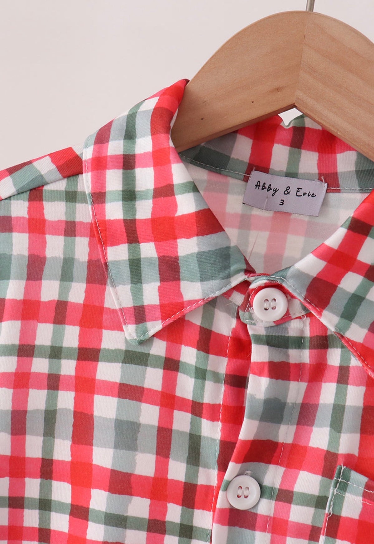 Red plaid pocket button down shirt