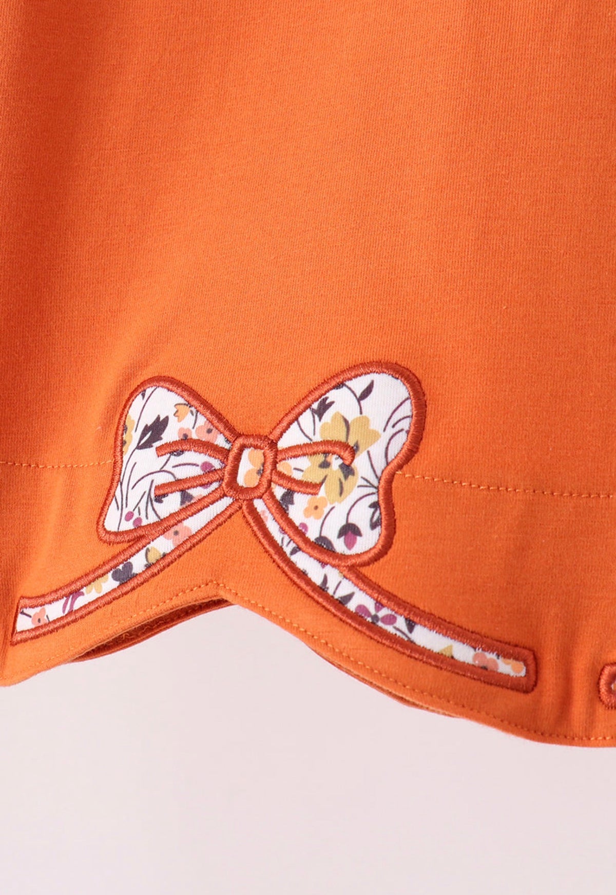 Orange Floral Bow Ruffle pants set