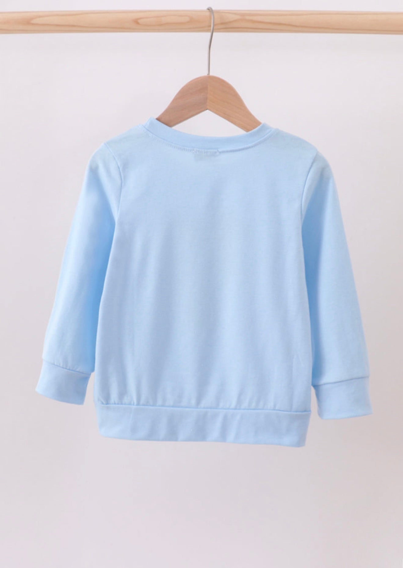 Blue Reindeer Appliqué Top