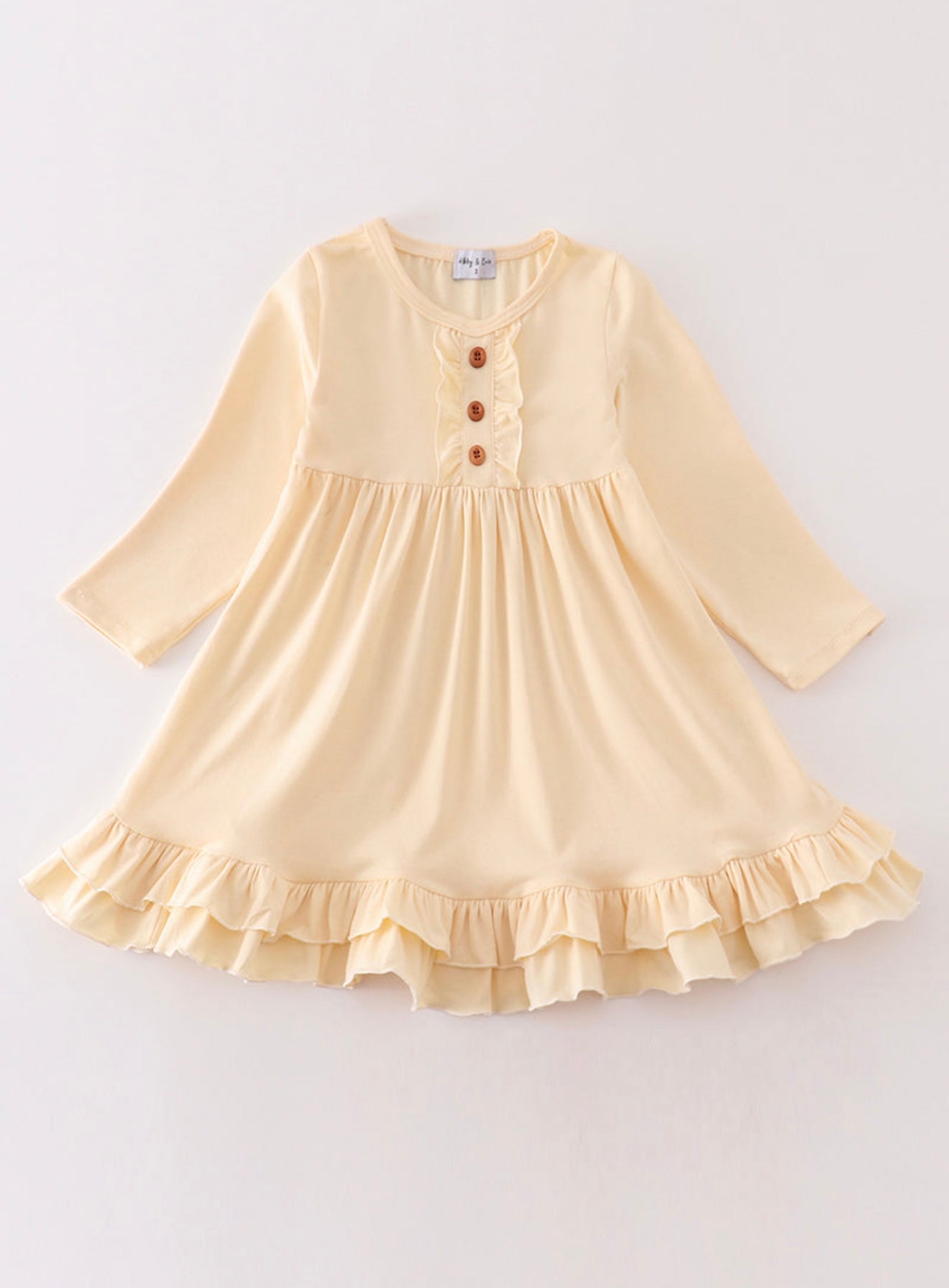Cream ruffle girl dress
