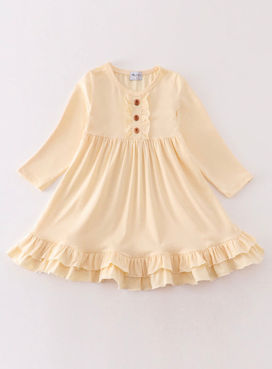Cream ruffle girl dress