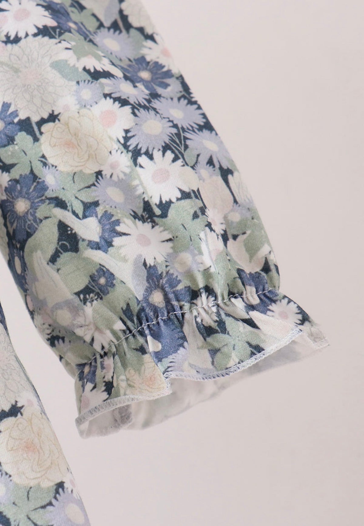 Vintage Floral Smocked Ruffle Dress