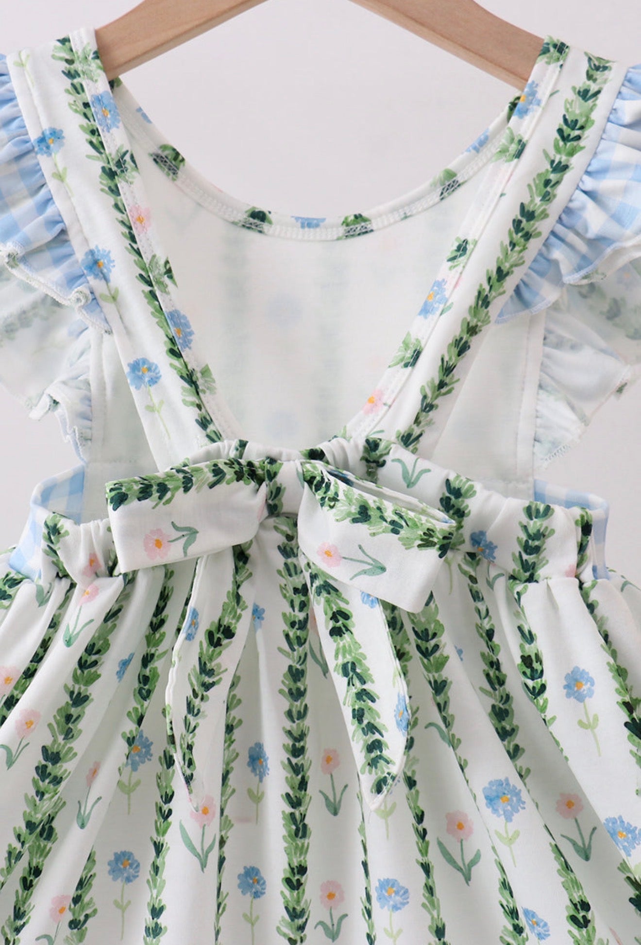 Green floral ruffle dress