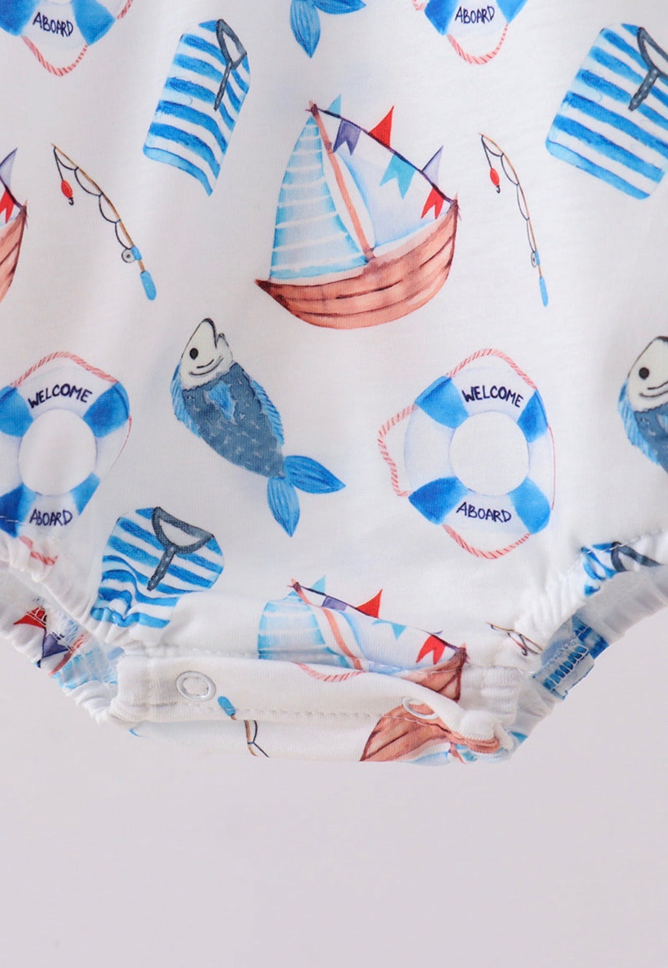 Blue sailboat print bubble