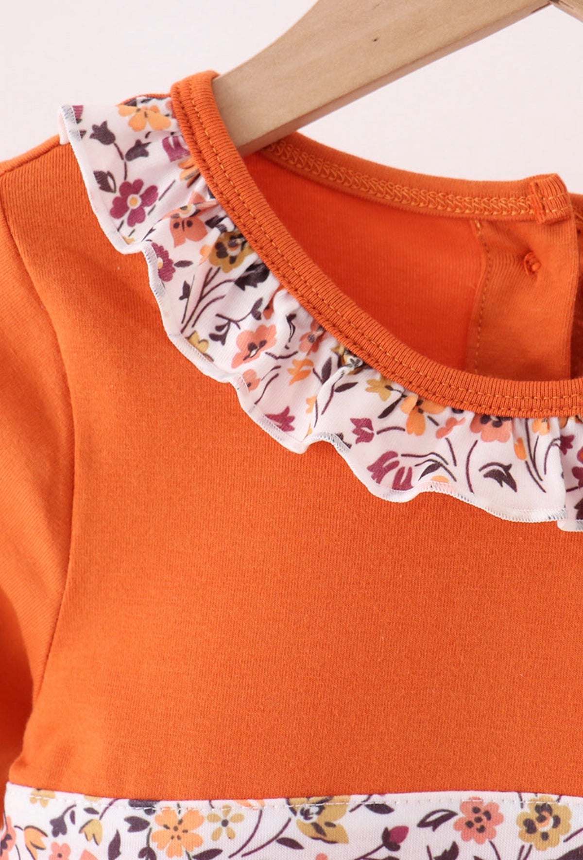 Orange Floral Bow Ruffle
Dress