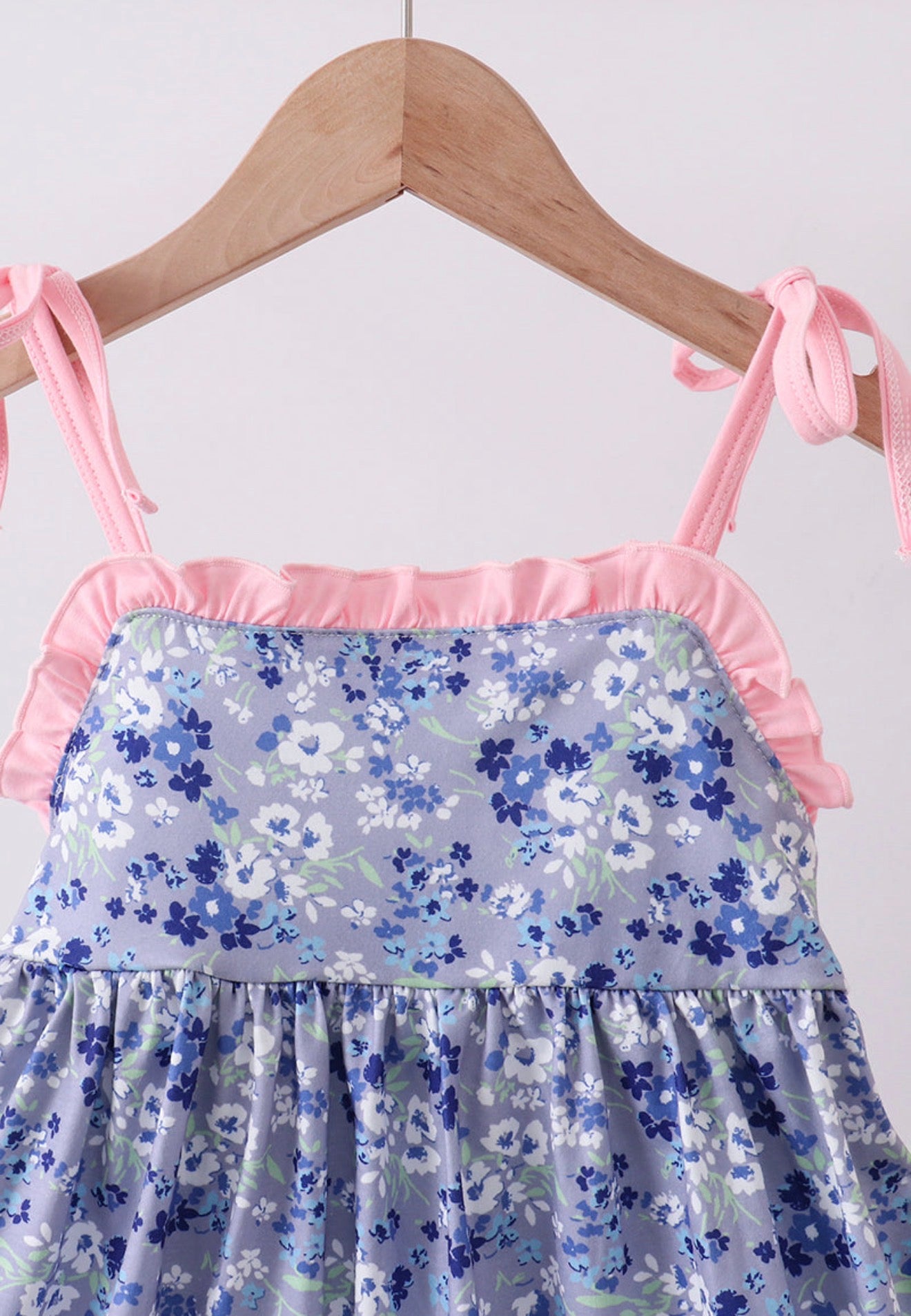 Blue floral bow dress