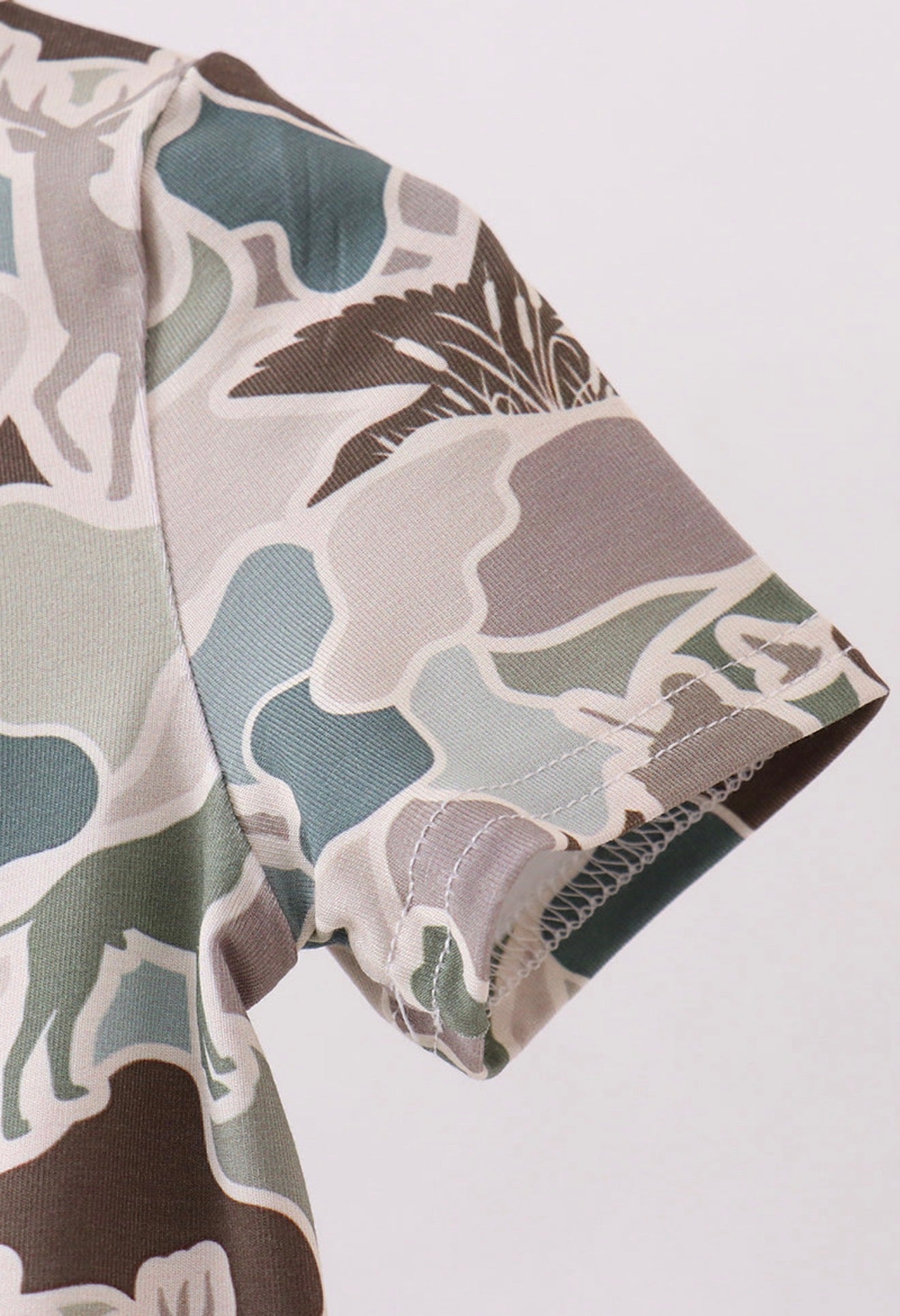 Camouflage duck print bamboo romper