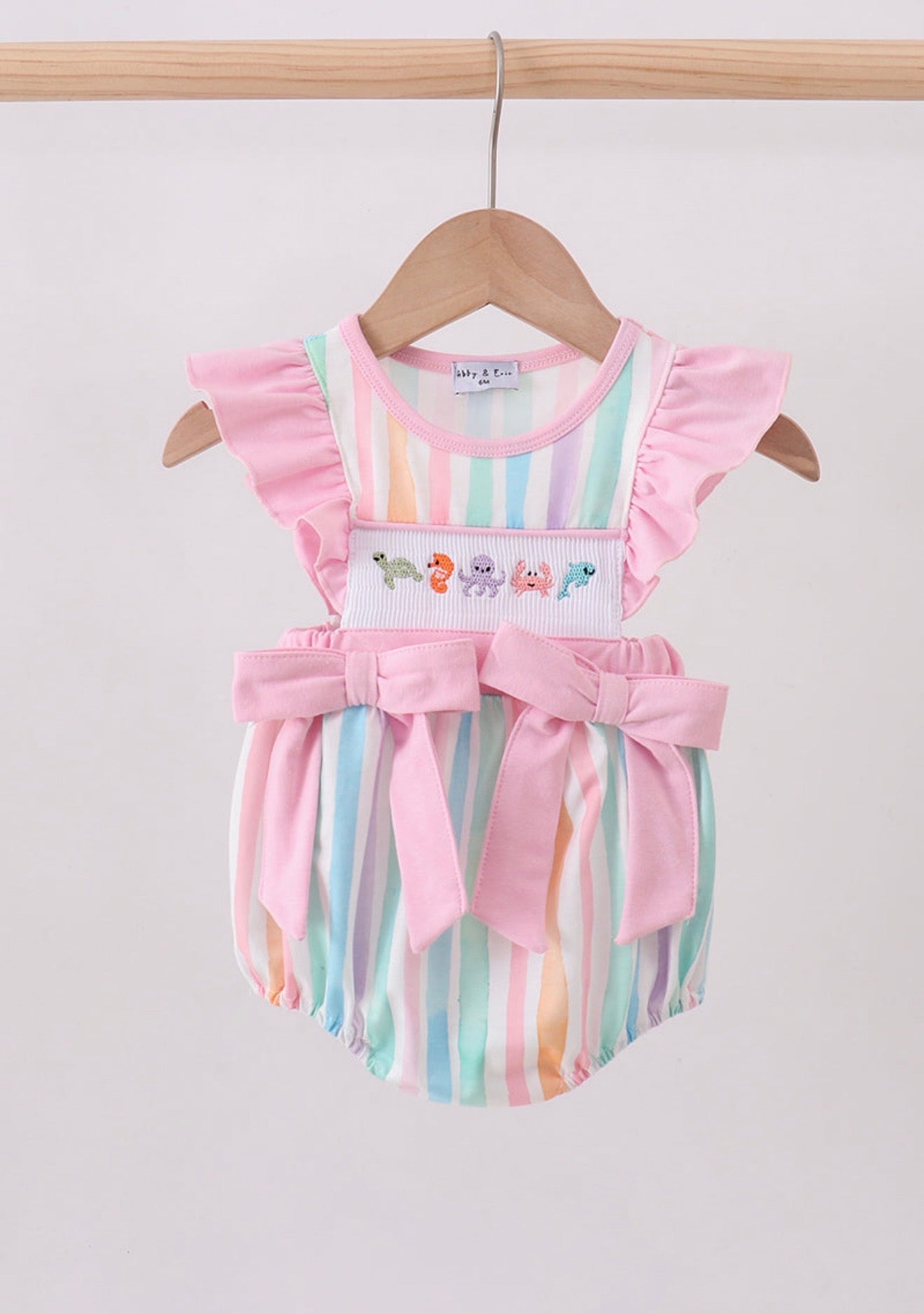 Multicolored stripe marine embroidery bubble