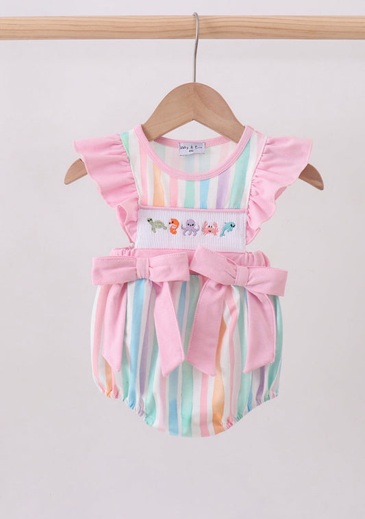 Multicolored stripe marine embroidery bubble
