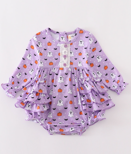 Premium purple Halloween print girl bubble