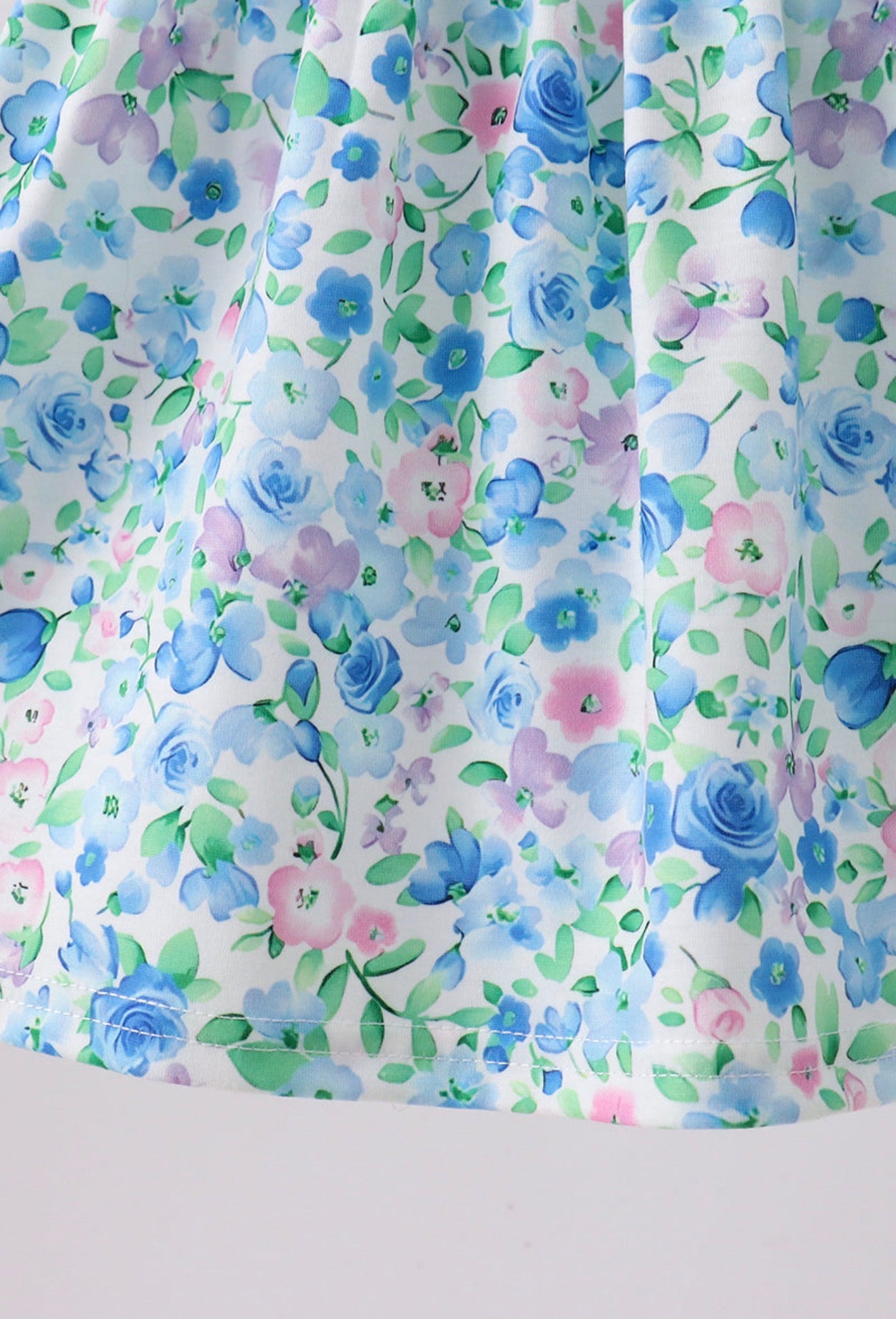 Blue floral ruffle shorts set