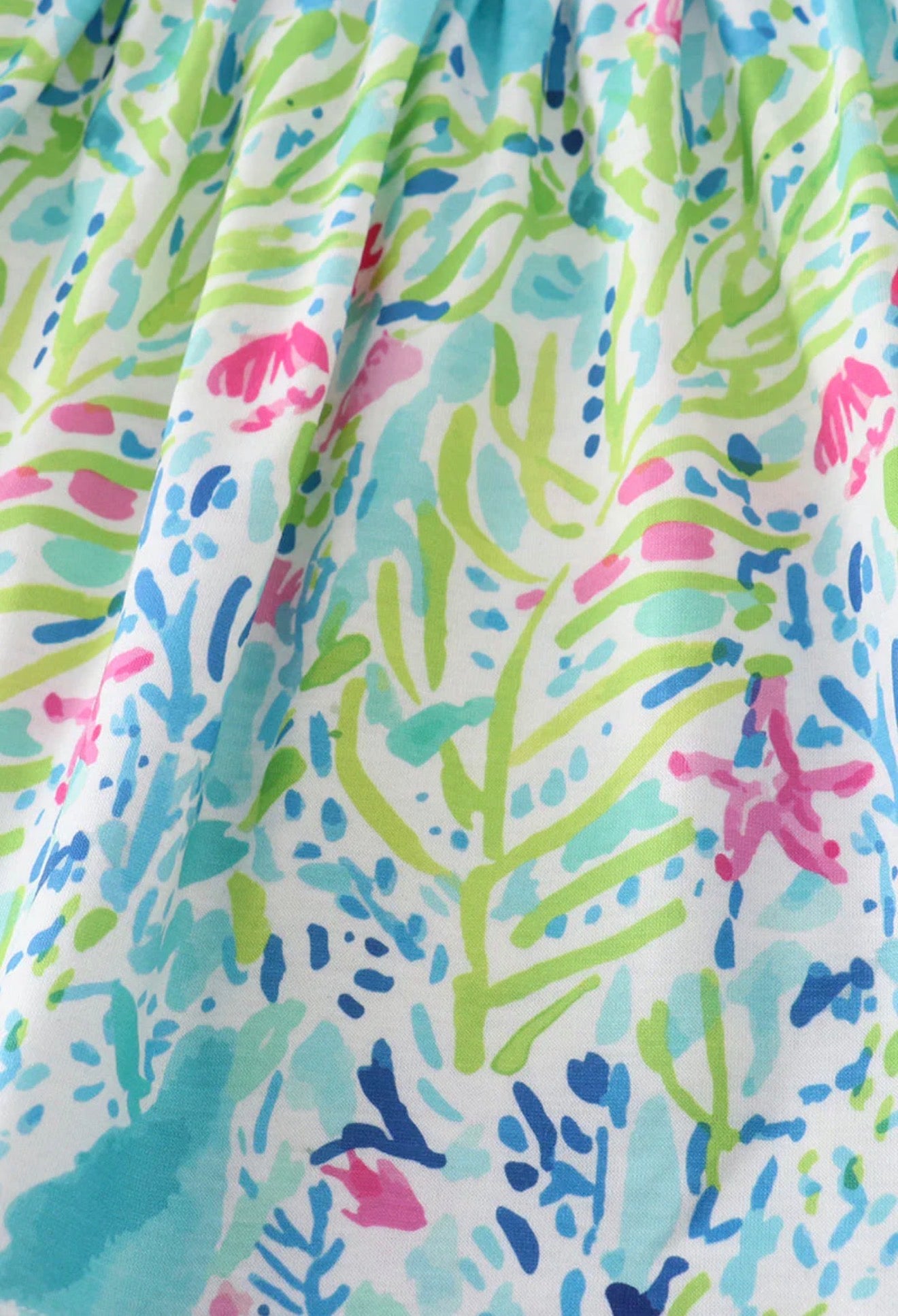 Ocean bloom print ruffle dress