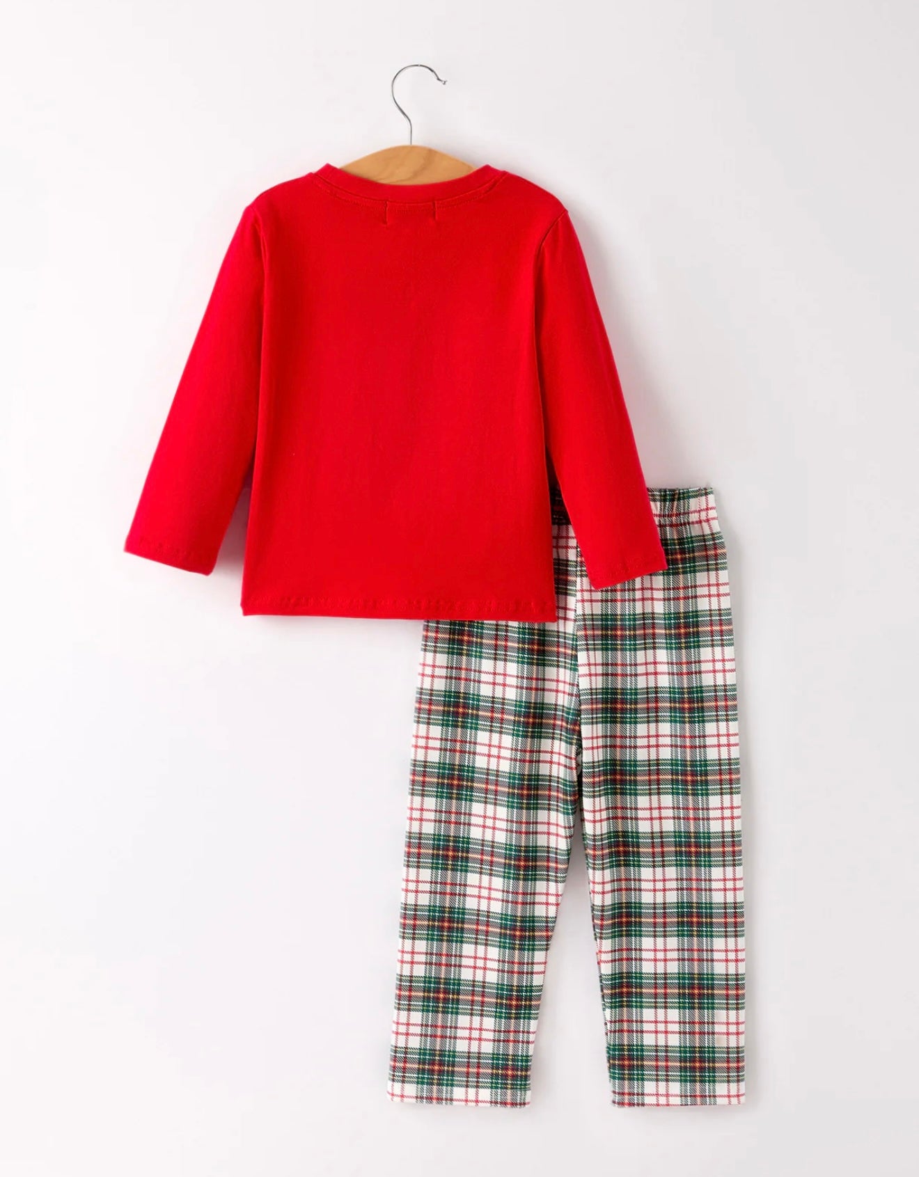 Christmas Plaid Smocking Embroidered Boys Set