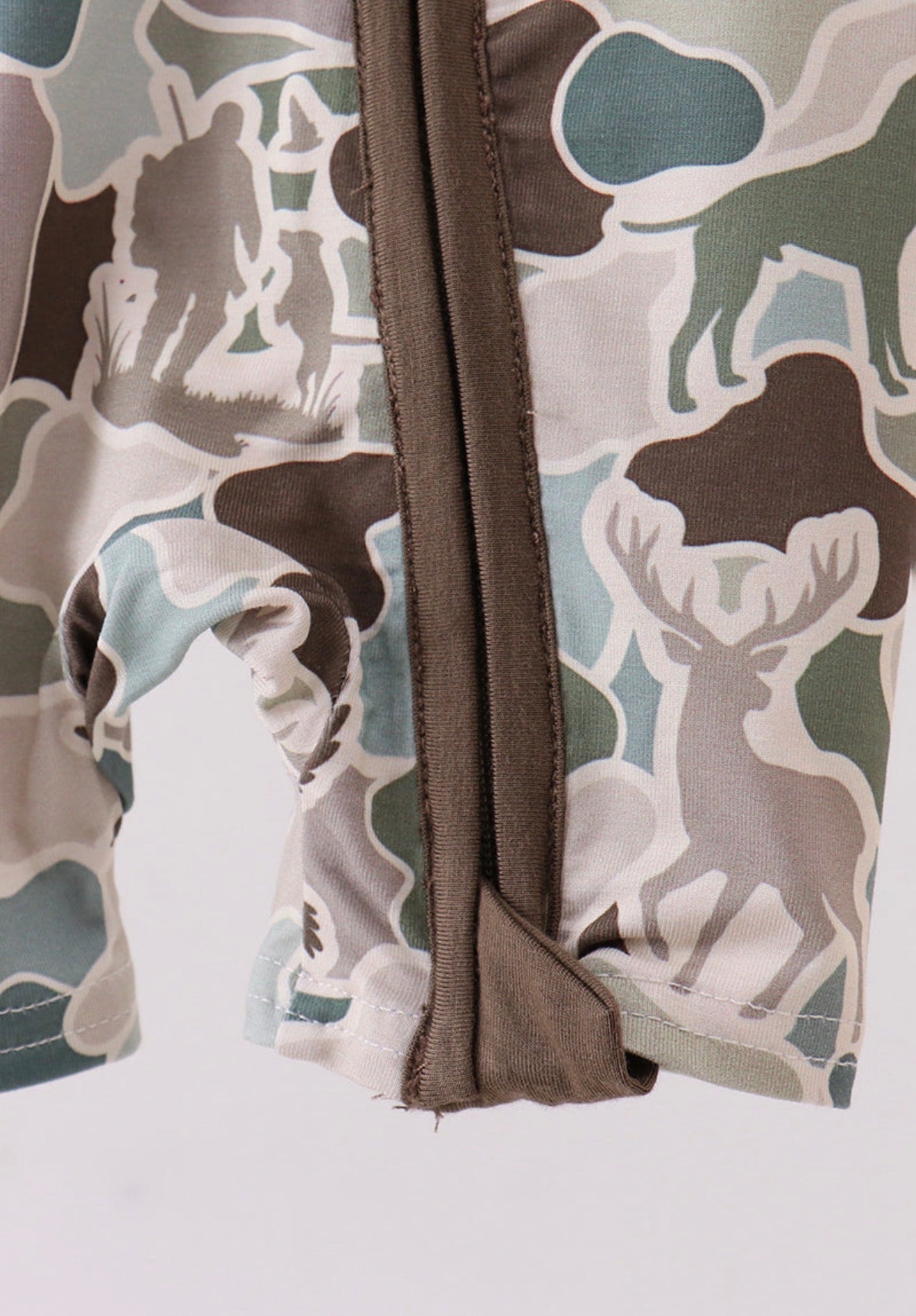 Camouflage duck print bamboo romper