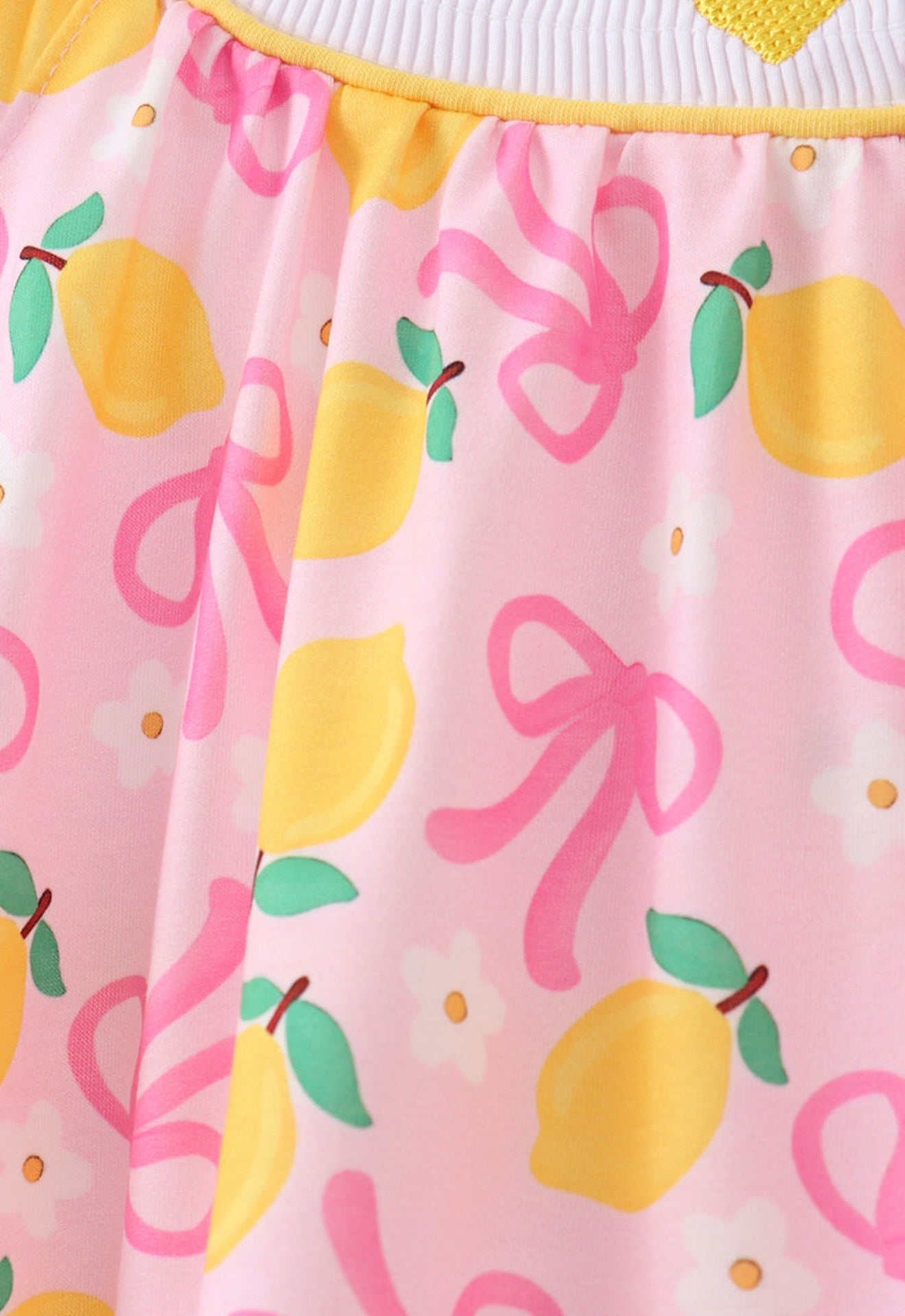 Pink lemon smocked bloomer set