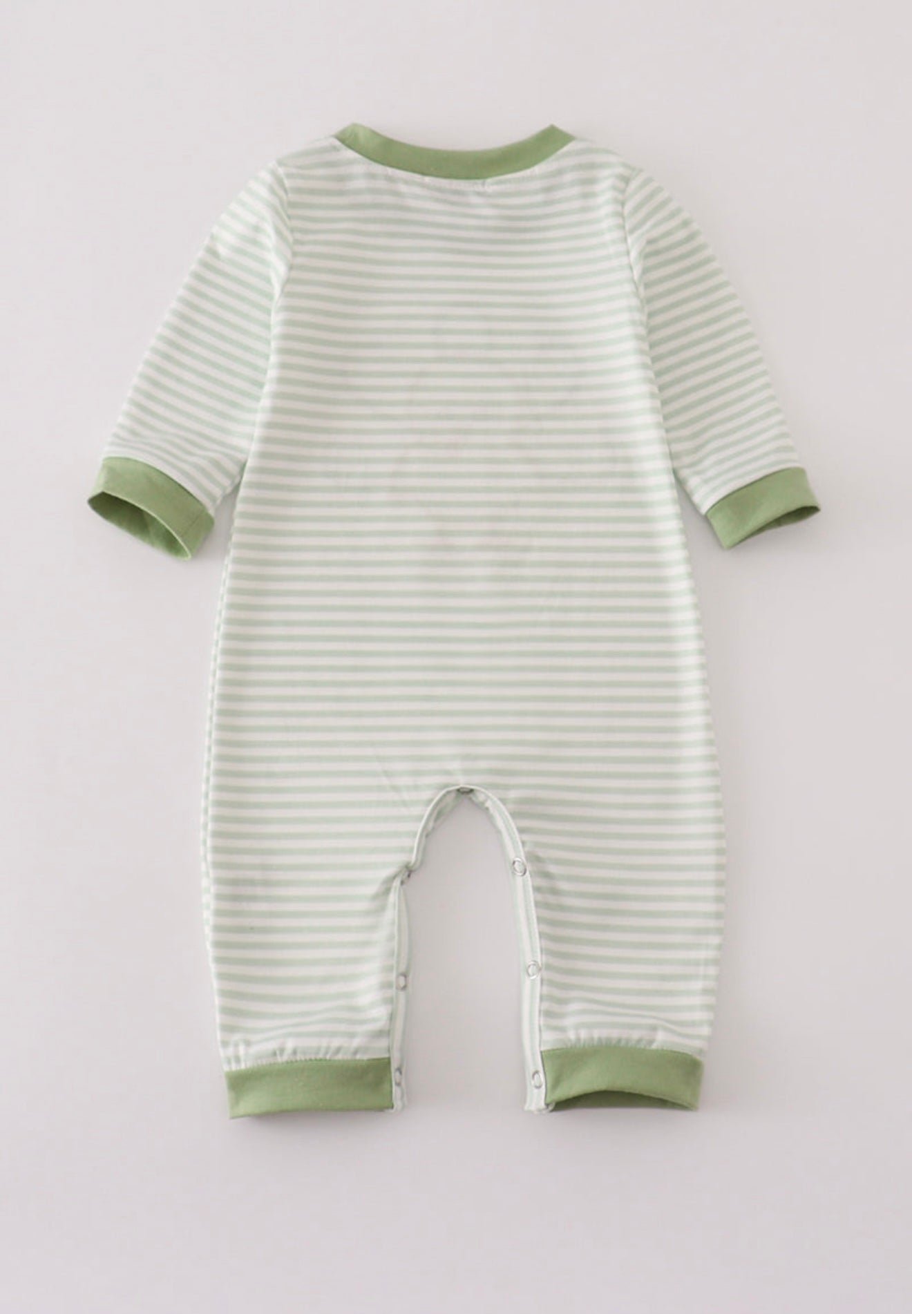Sage Turkey Appliqué Stripe Boy’s Romper