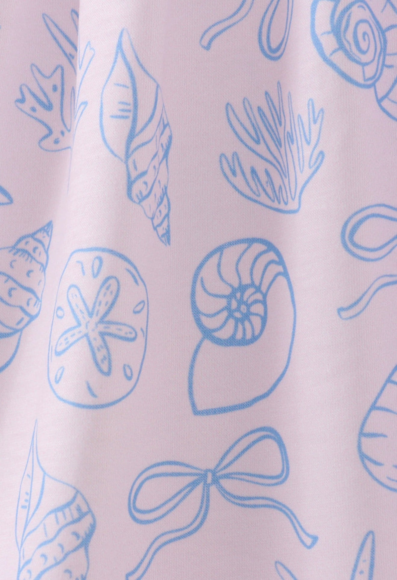 Blue shell starfish print ruffle dress