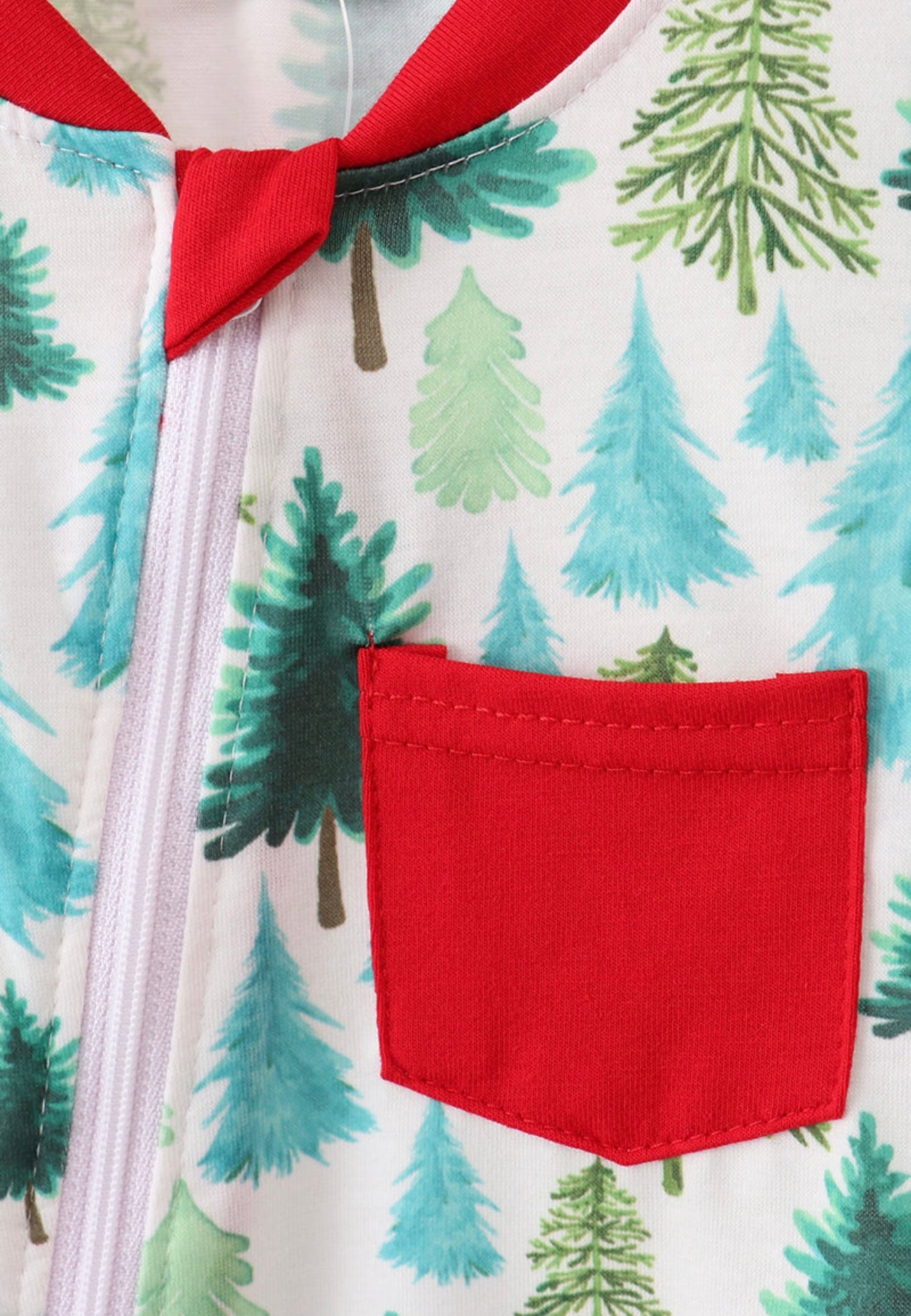 Green Christmas Tree Print Boy Romper