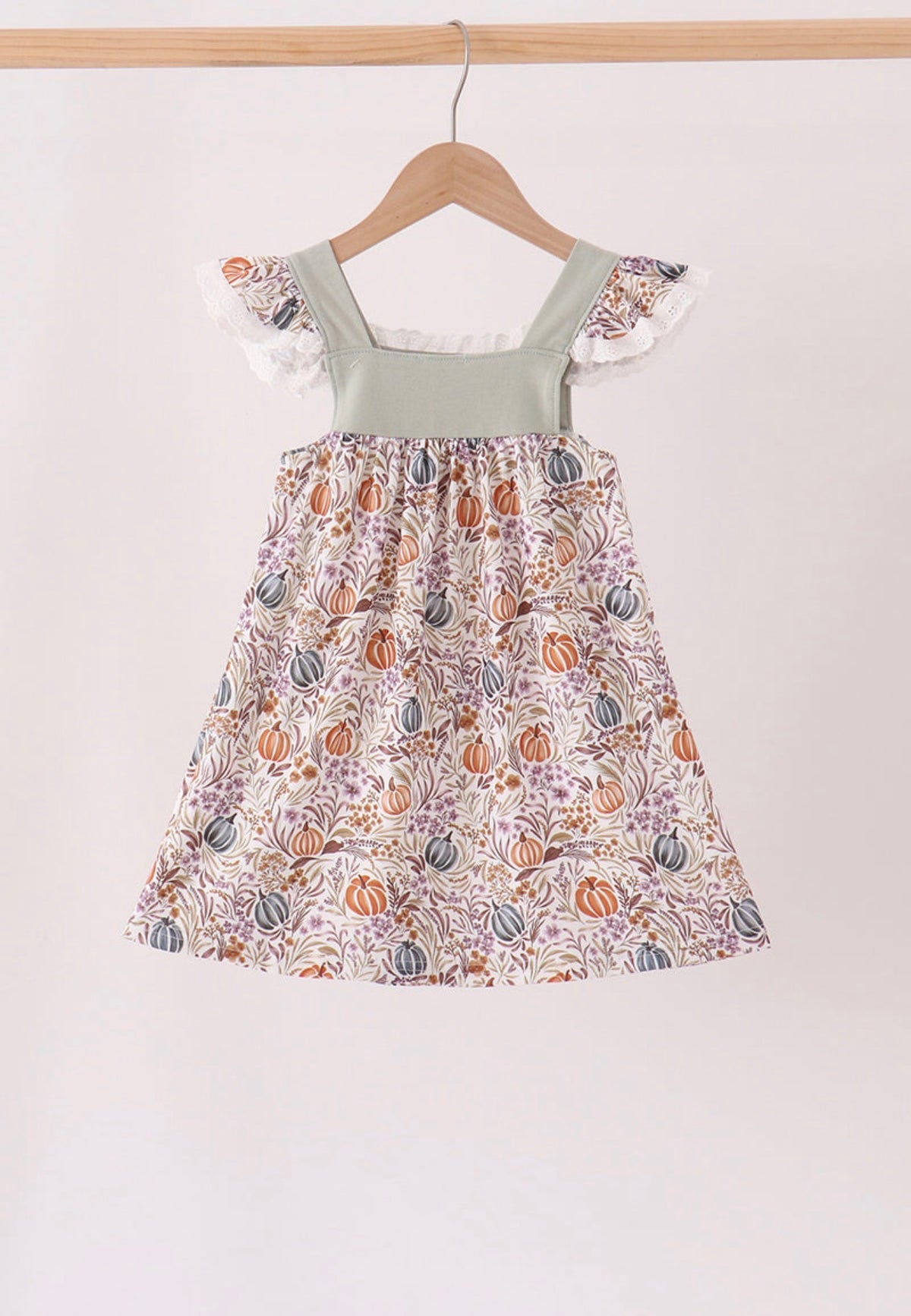 Pumpkin Embroidery Lace
Ruffle Dress