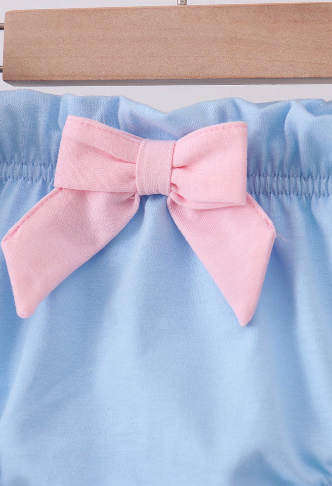 Blue shell starfish print bow bloomer set