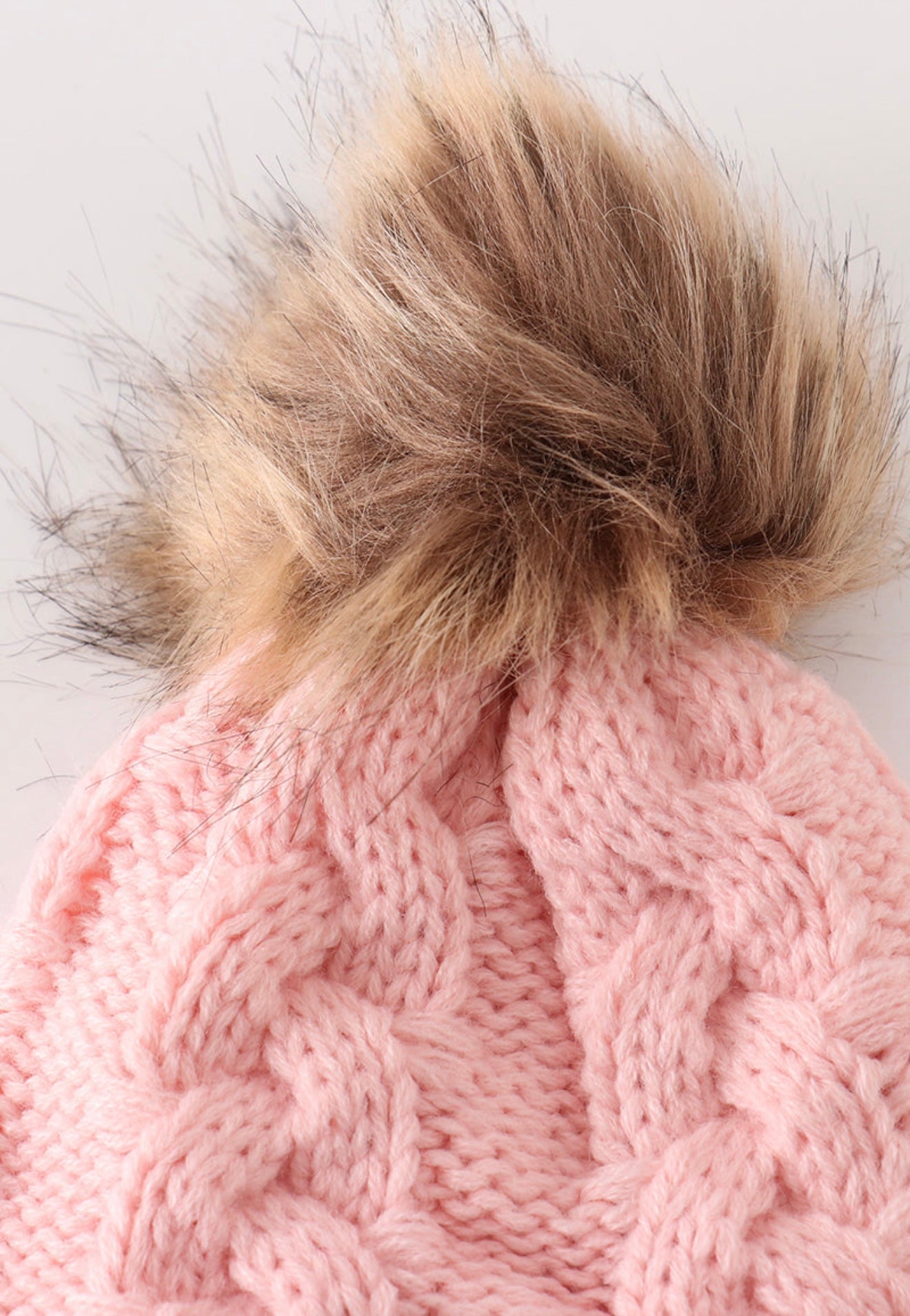 Baby, Kid, and Adult Pompom Cable Beanie