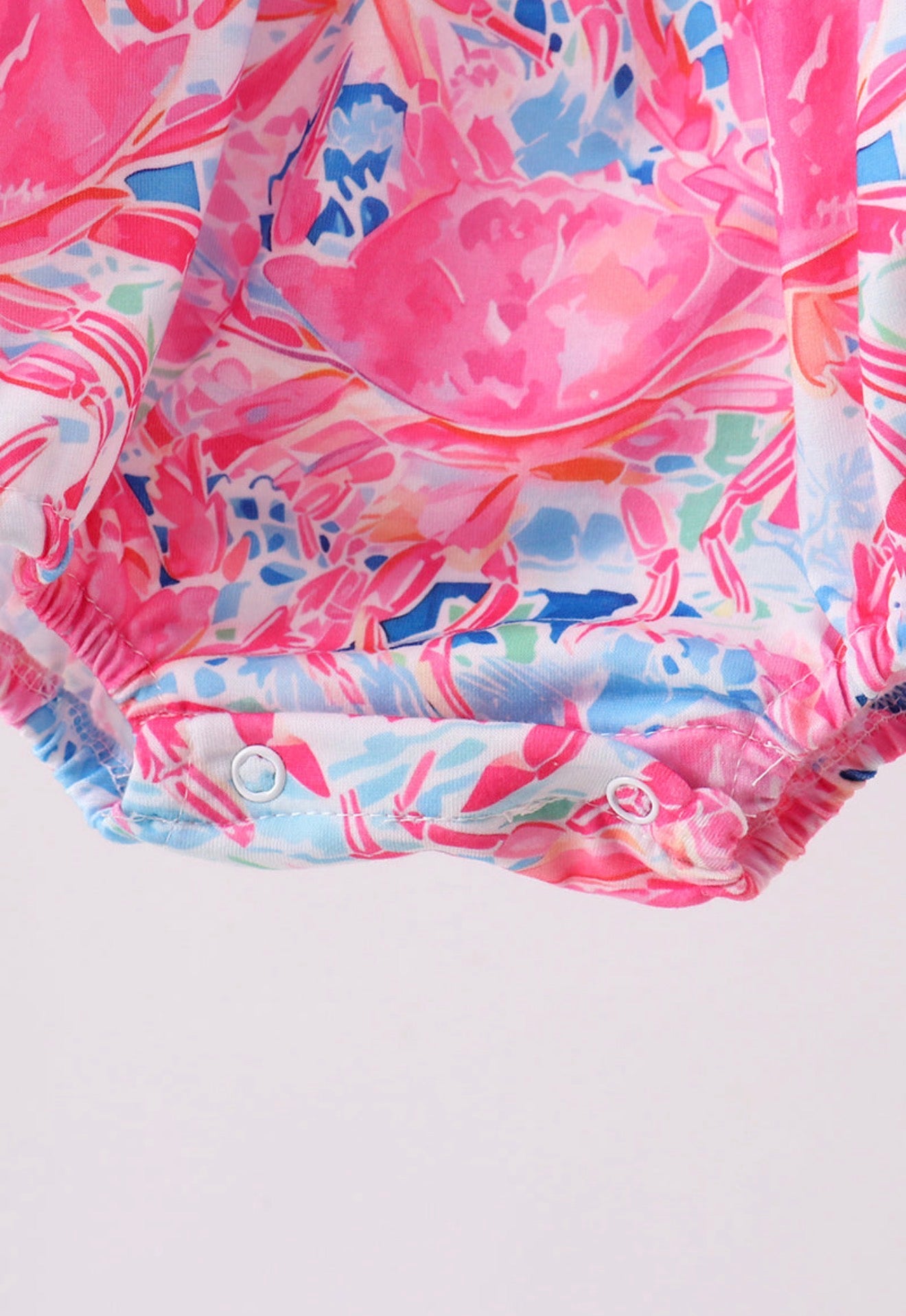 Pink floral smocked ruffle bubble