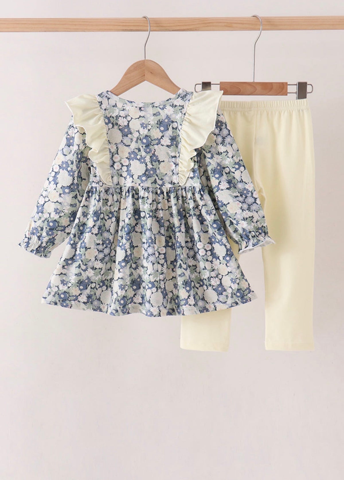 Vintage Floral Ruffle Pants Set
