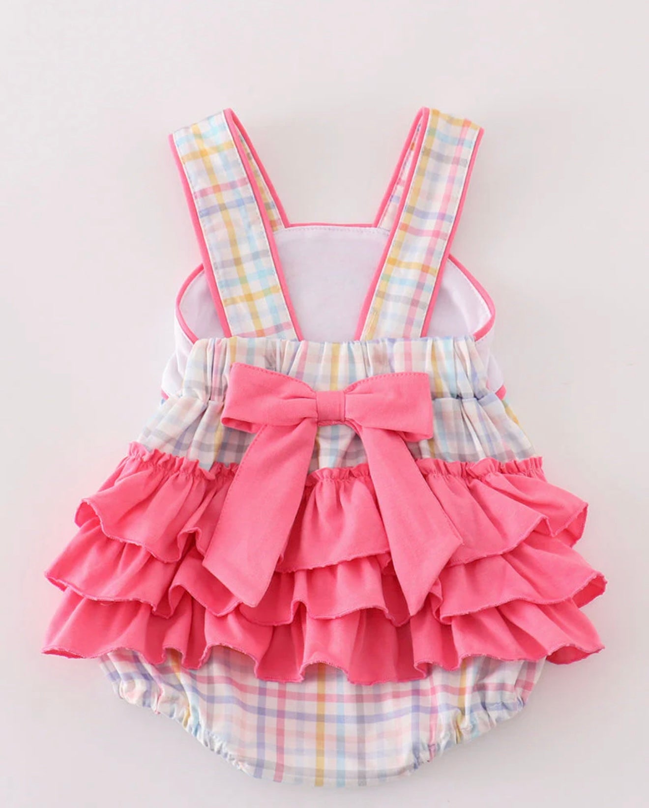 Rainbow pumpkin embroidery plaid girl bubble