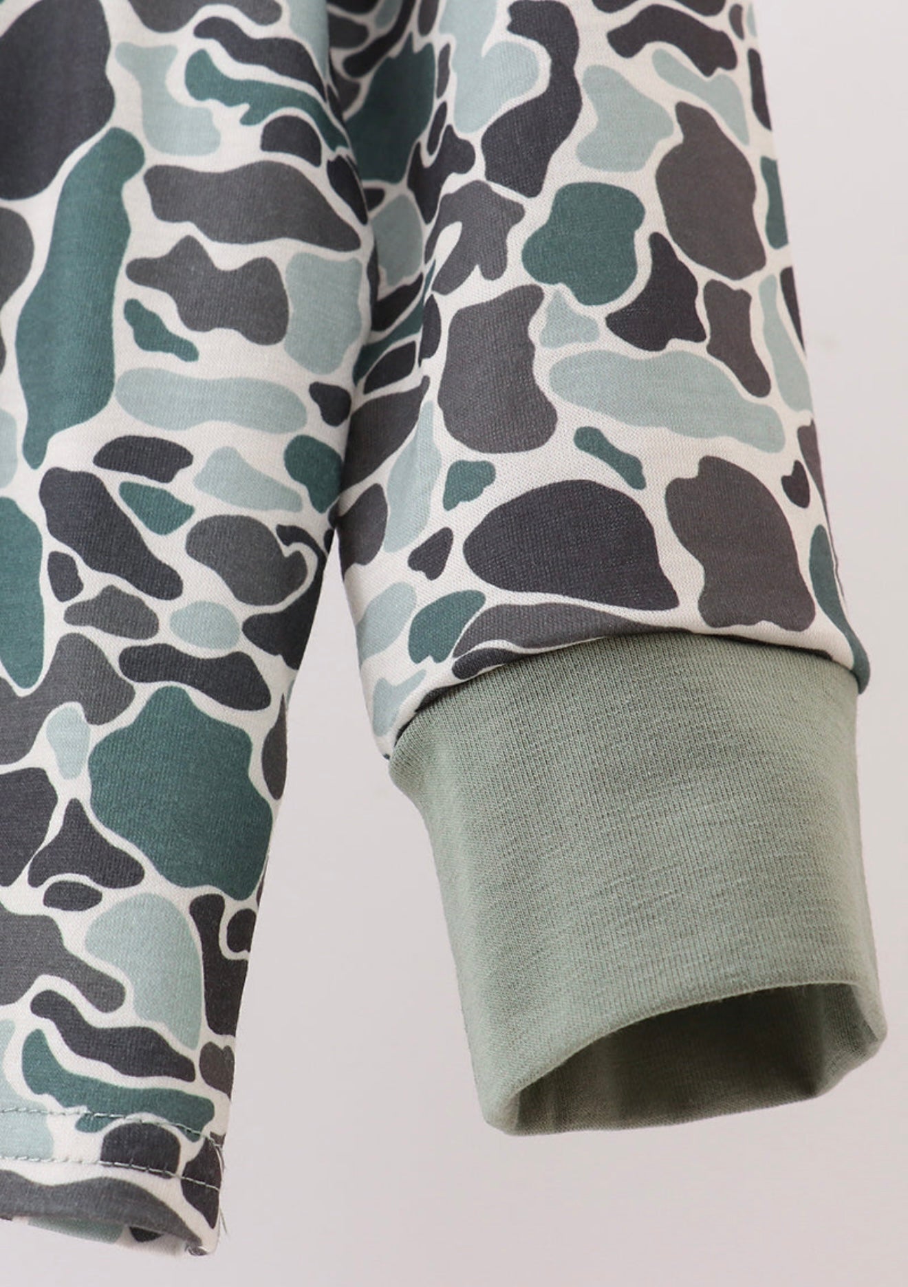 Camouflage fish embroidery top