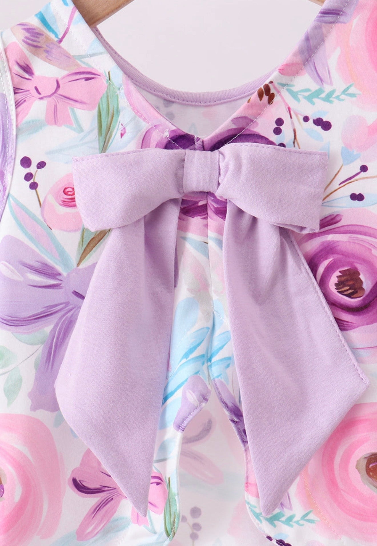 Purple floral print bloomer set