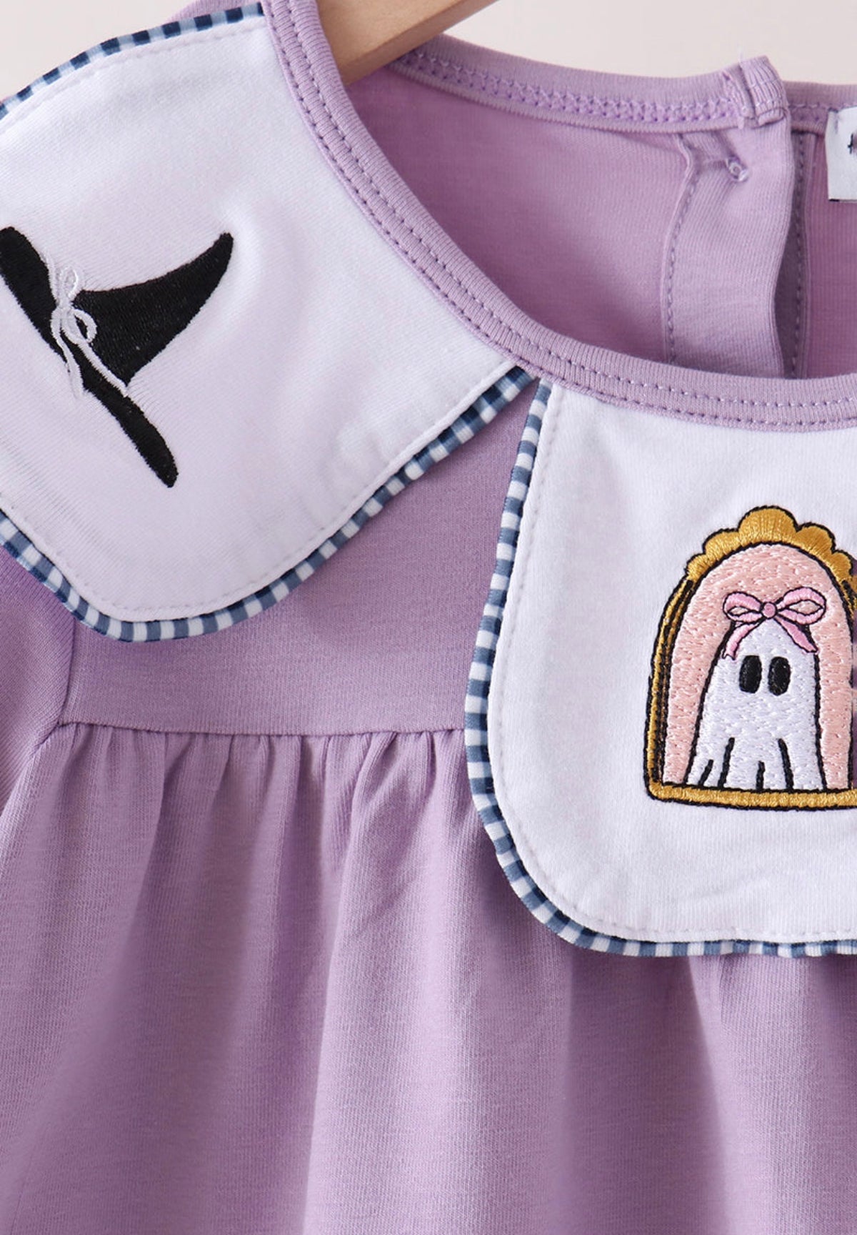 Purple spooky embroidery pants set
