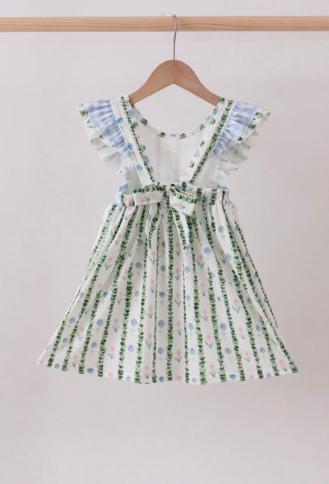 Green floral ruffle dress