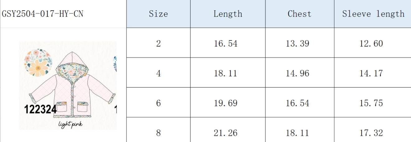 Girl’s red floral print quilted jacket