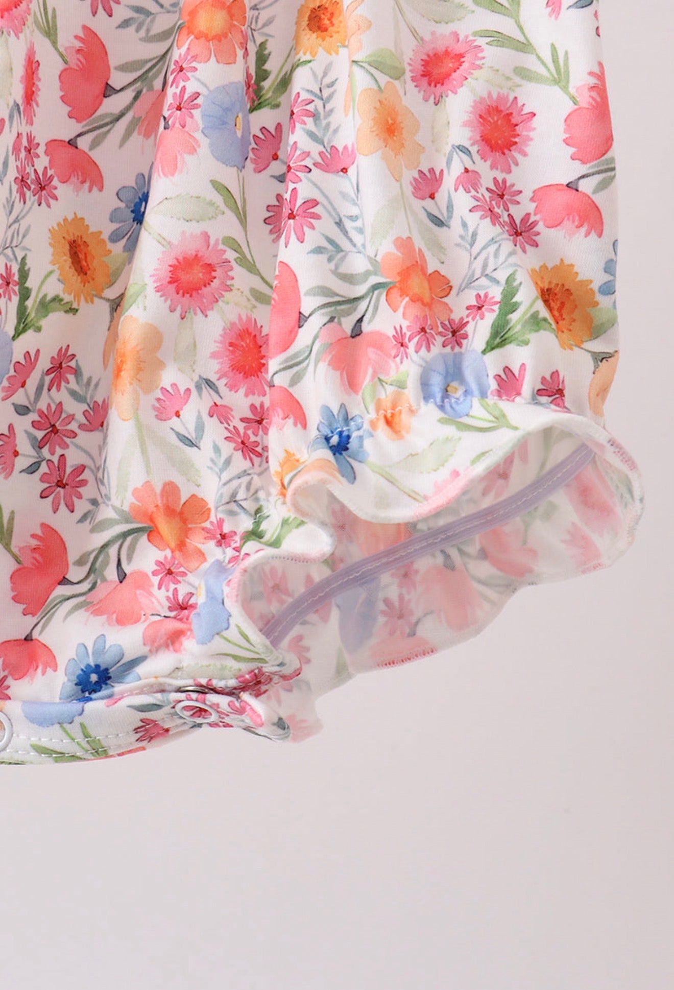 Coral Jesus Loves Me embroidered floral bubble